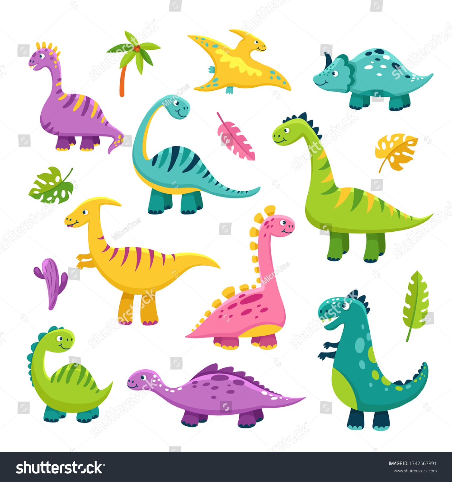 Cute Dino Cartoon Baby Dinosaur Stegosaurus Stock Illustration ...