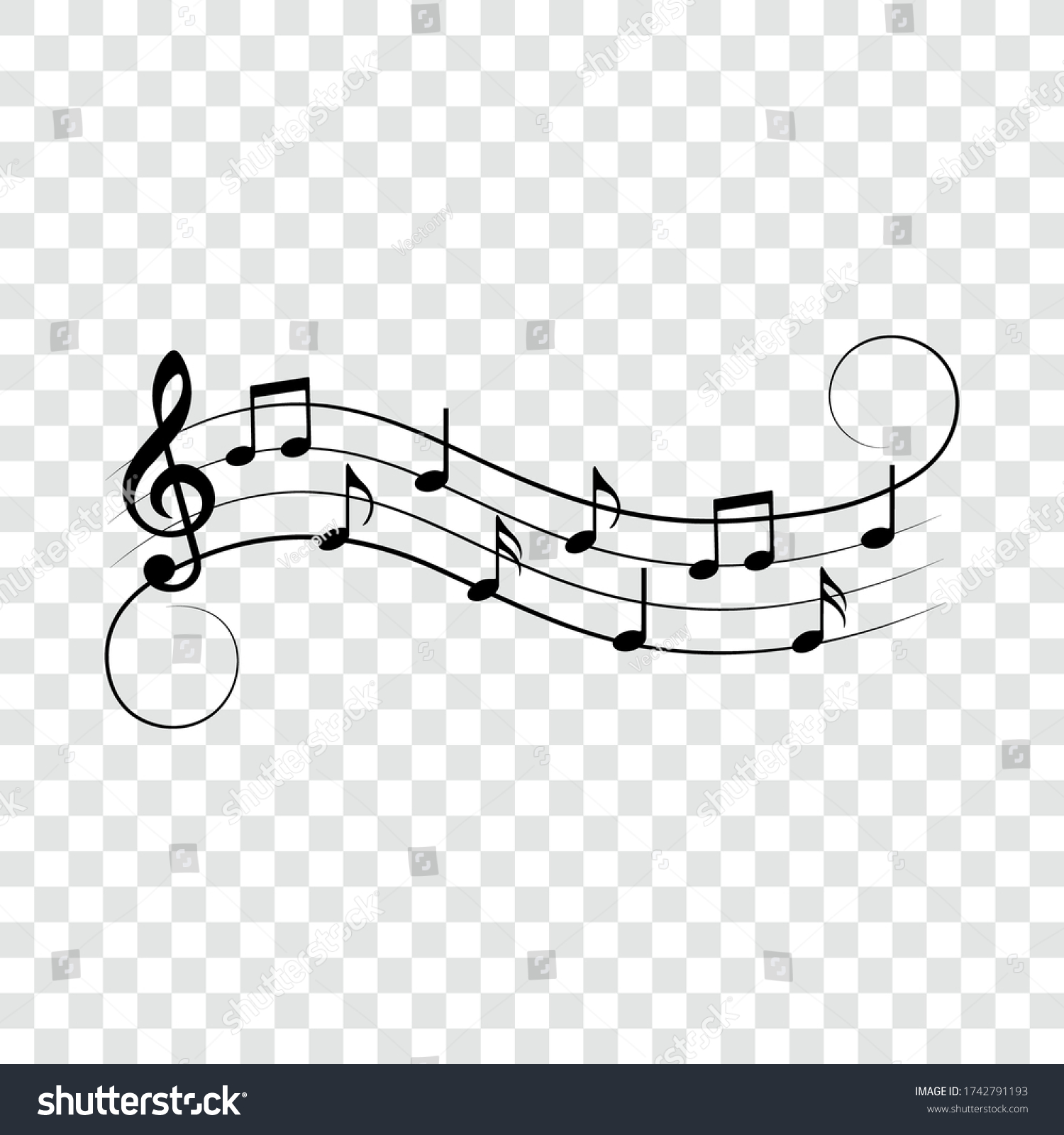 Music Notes Isolated Vector Illustration Stock Vector (Royalty Free ...