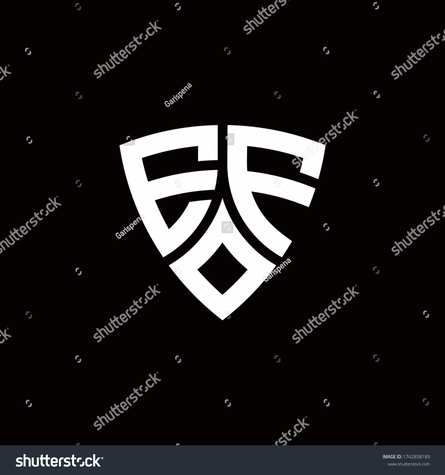 Ef Monogram Logo Modern Shield Style Stock Vector (Royalty Free ...