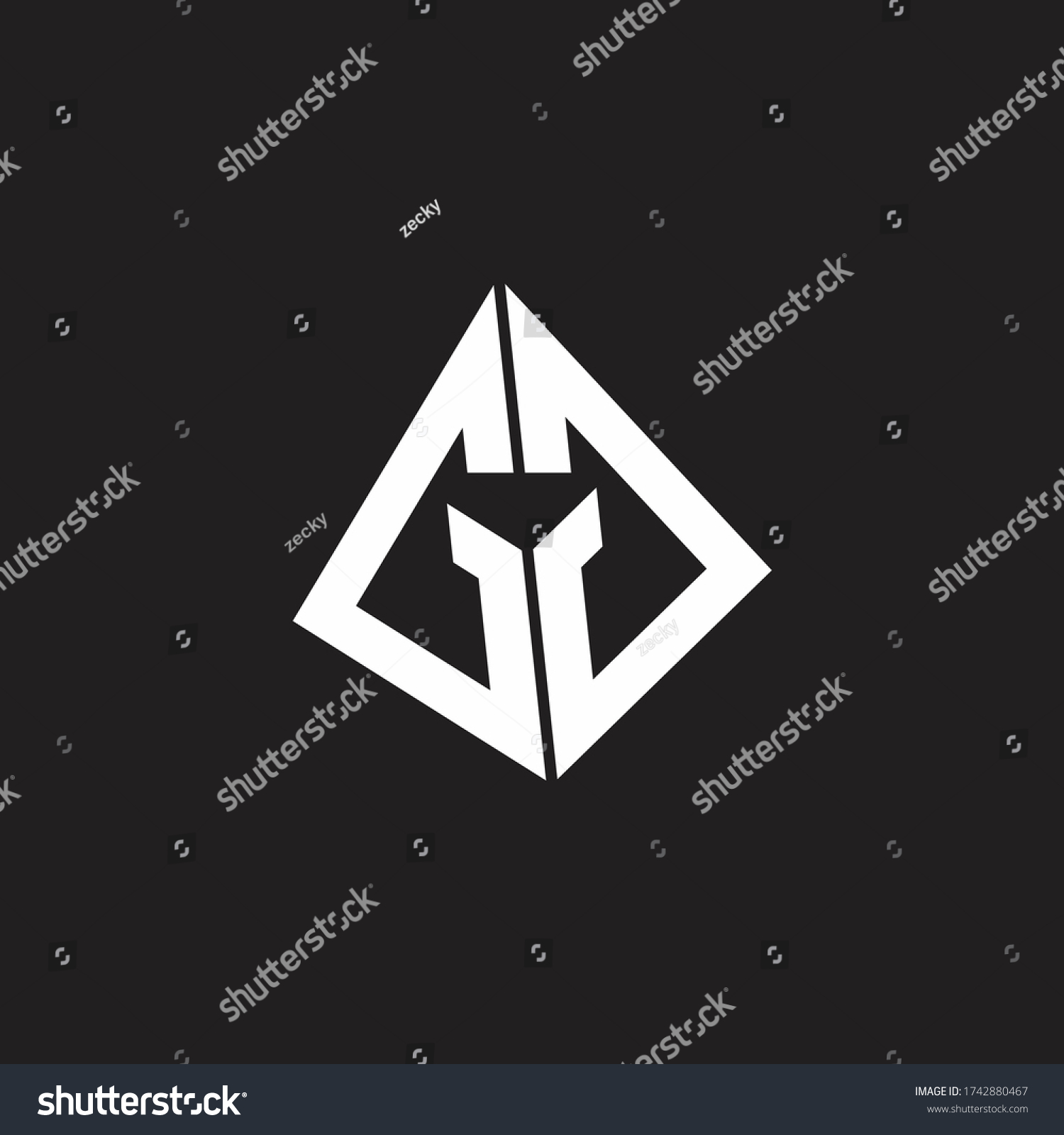 Gg Logo Monogram Standout Triangle Shape Stock Vector (royalty Free 