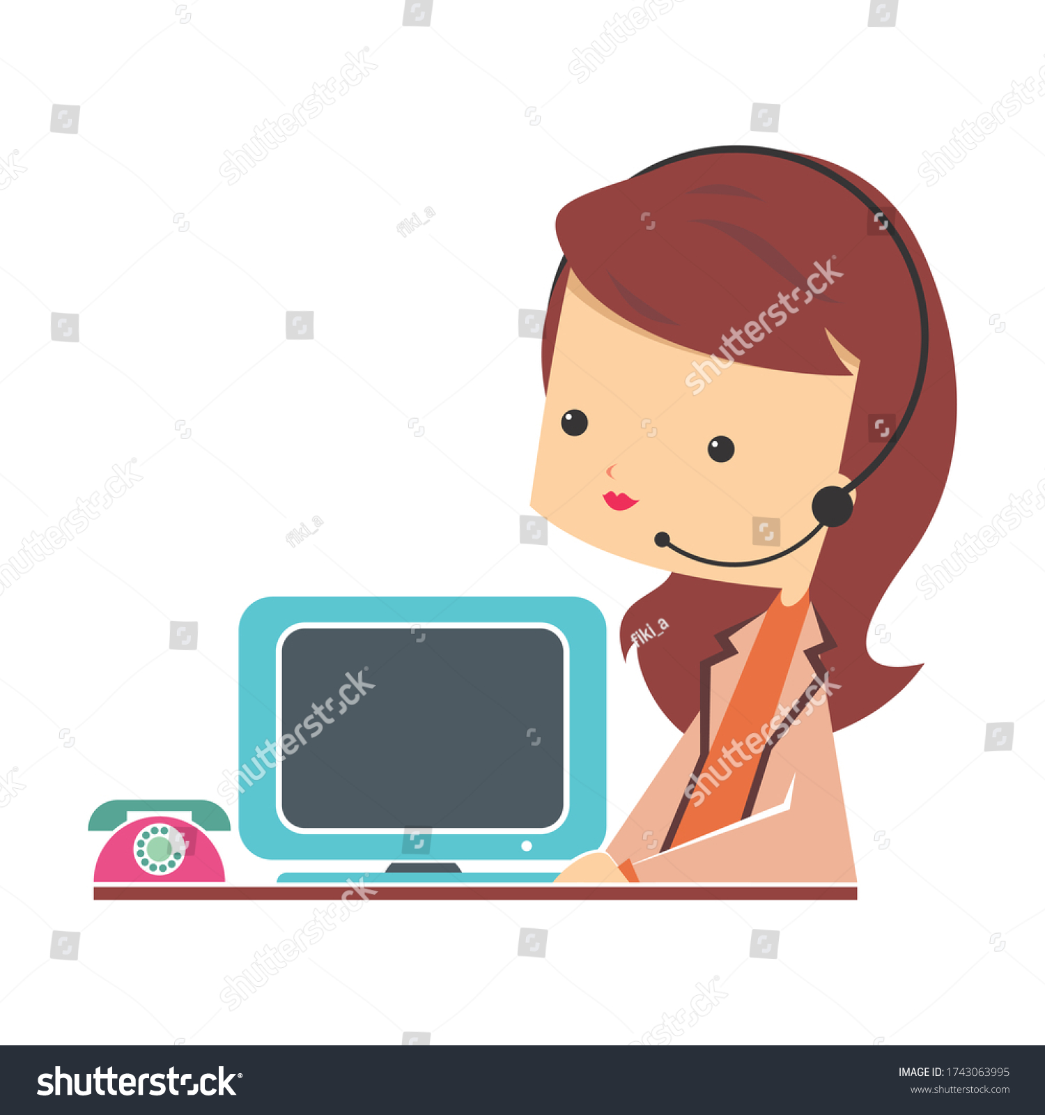 Front Desk Officer Female Vector Design Stock Vector (royalty Free 