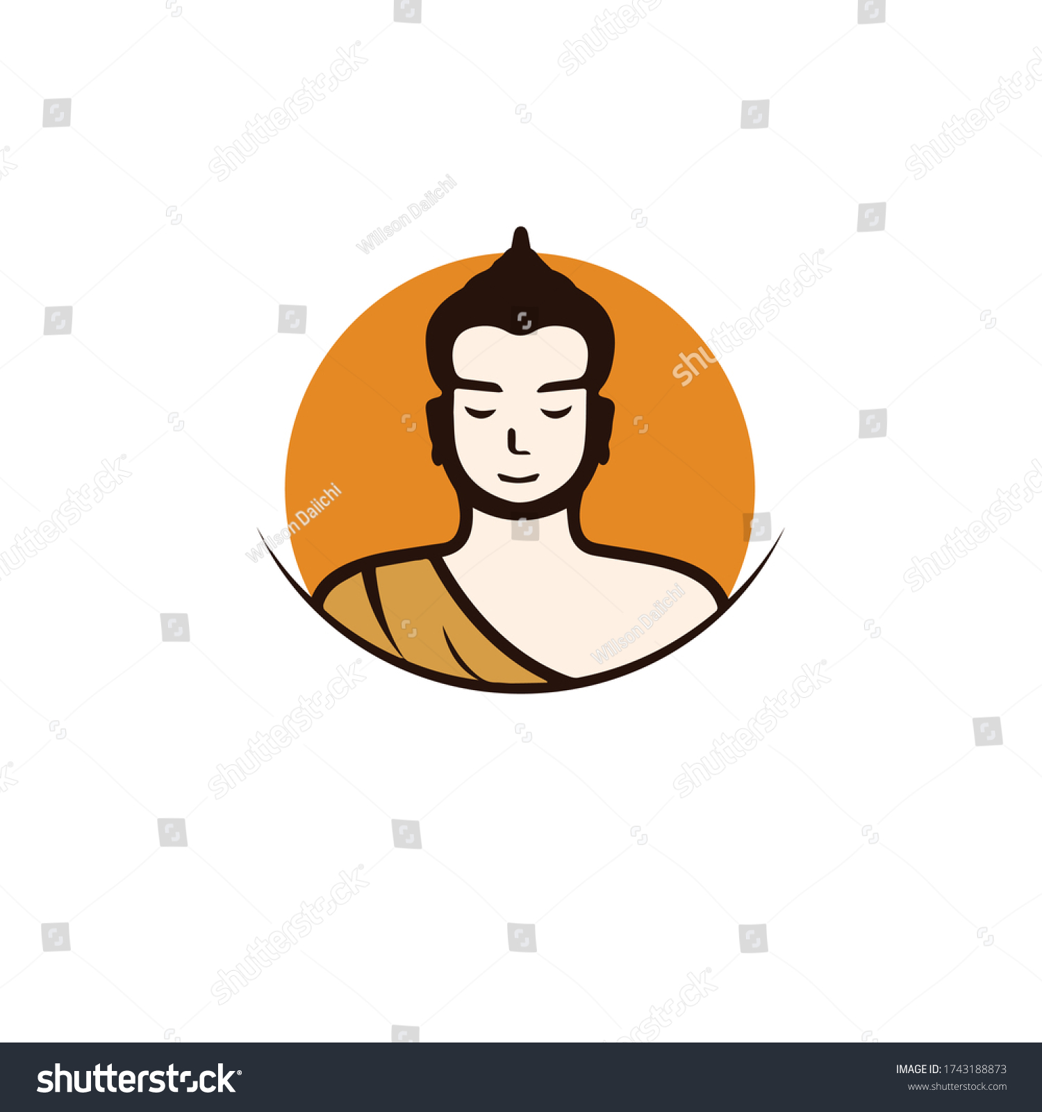 Buddhism Buddha Sidharta Logo Enlightment Stock Vector (Royalty Free ...