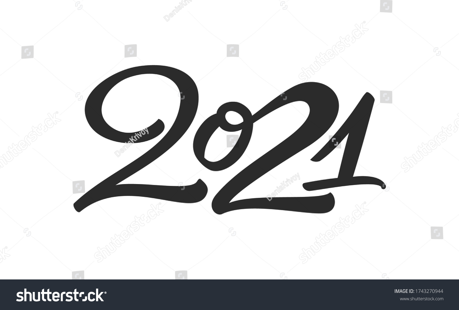 Vector Illustration Handwritten Brush Lettering 2021 Stock Vector ...