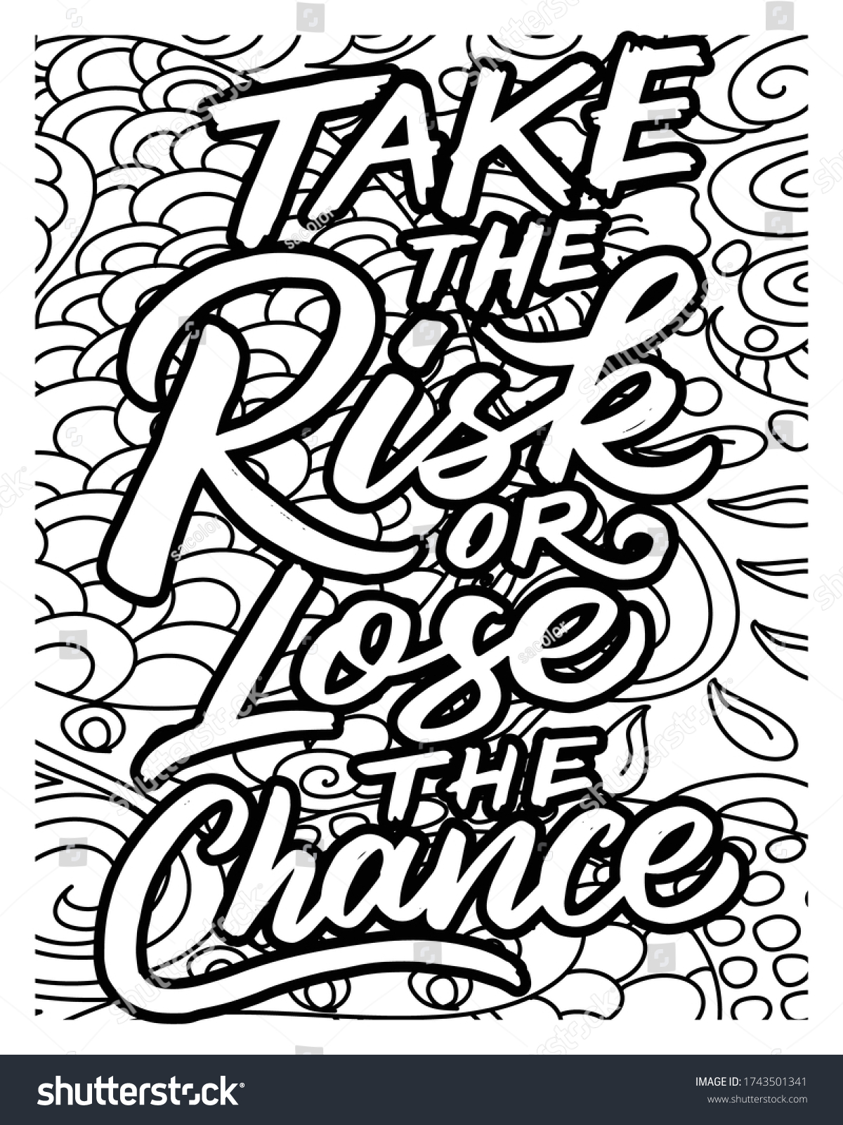 Take Risk Lose Chance Coloring Book Stock Vector (Royalty Free