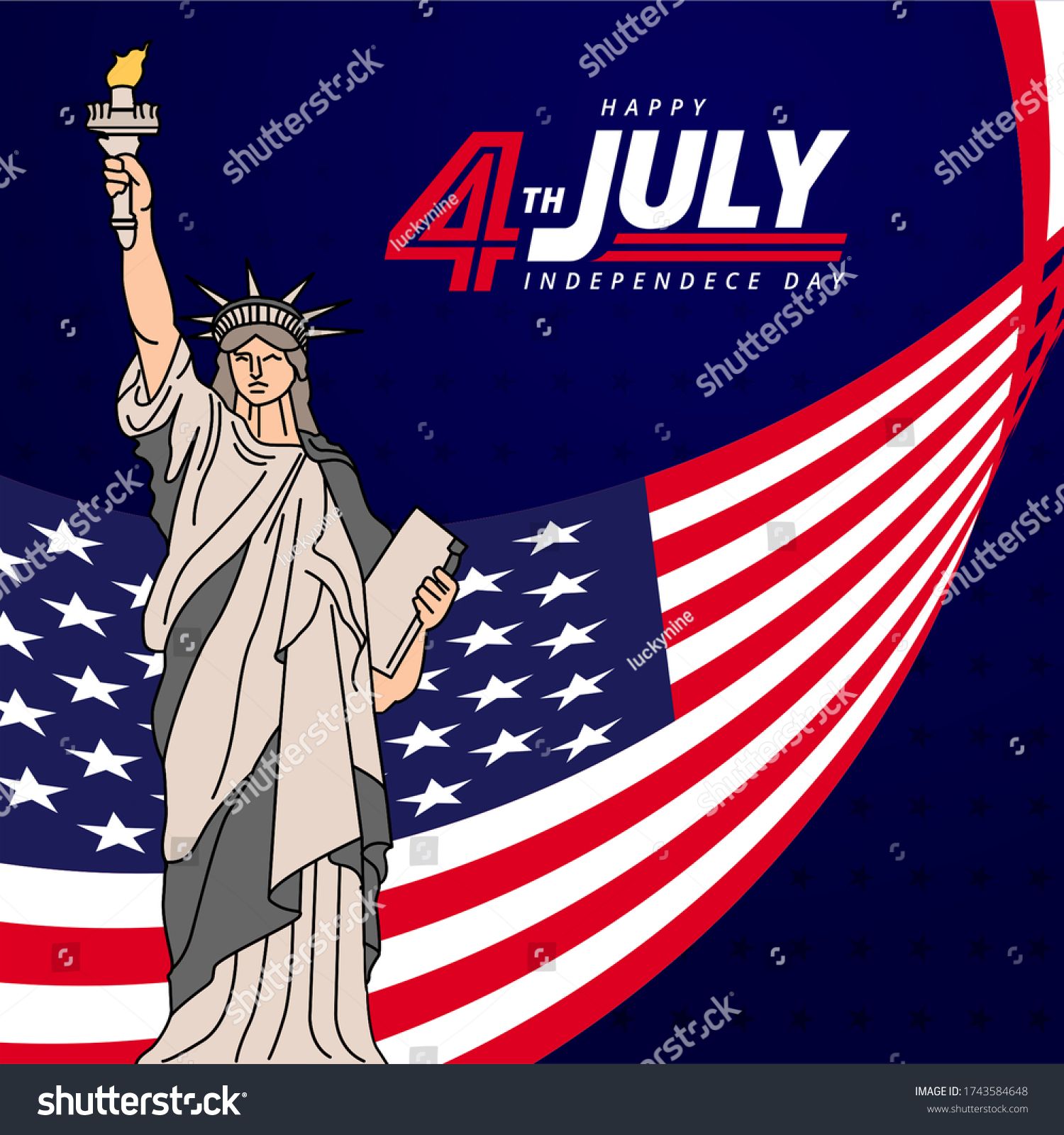 Happy Independence Day 4th July Background Stock Vector (Royalty Free ...