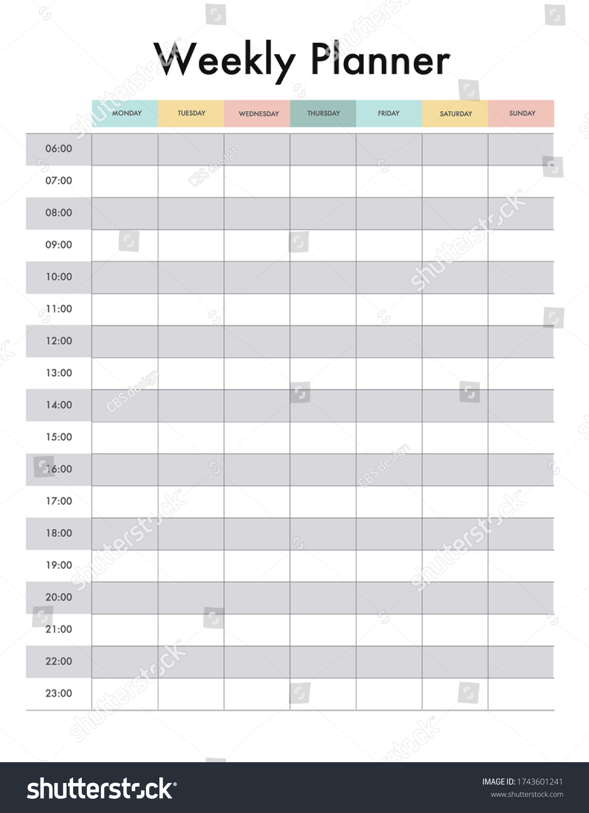 914 Weekly Planner Hours Stock Vectors, Images & Vector Art | Shutterstock