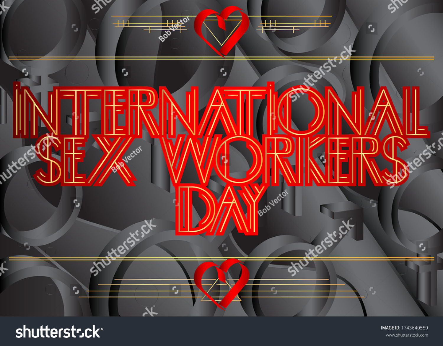 Art Deco International Sex Workers Day 库存矢量图（免版税）1743640559 Shutterstock 4833