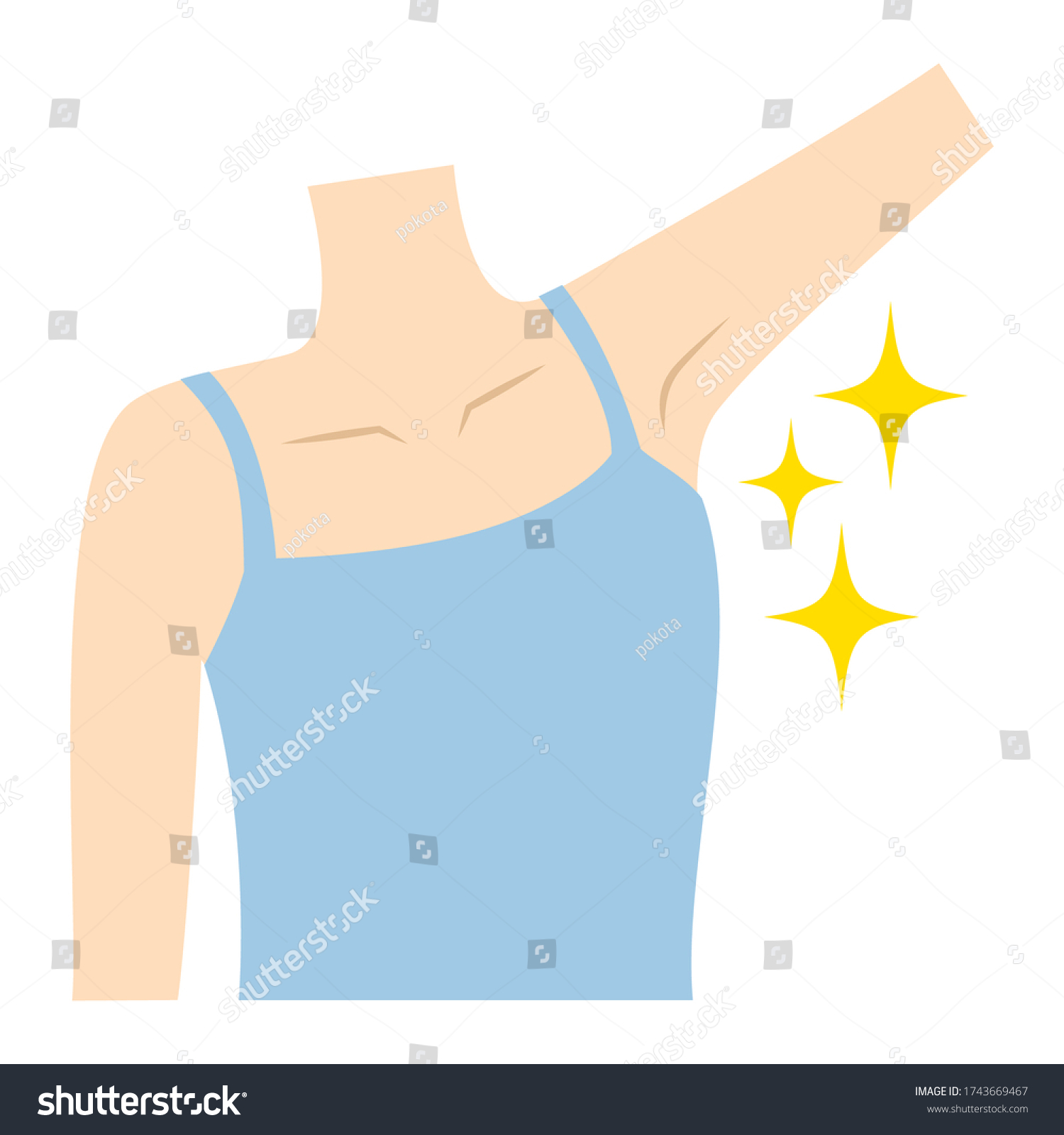 Female Clean Armpits Hair Removal Stock Vector (royalty Free 