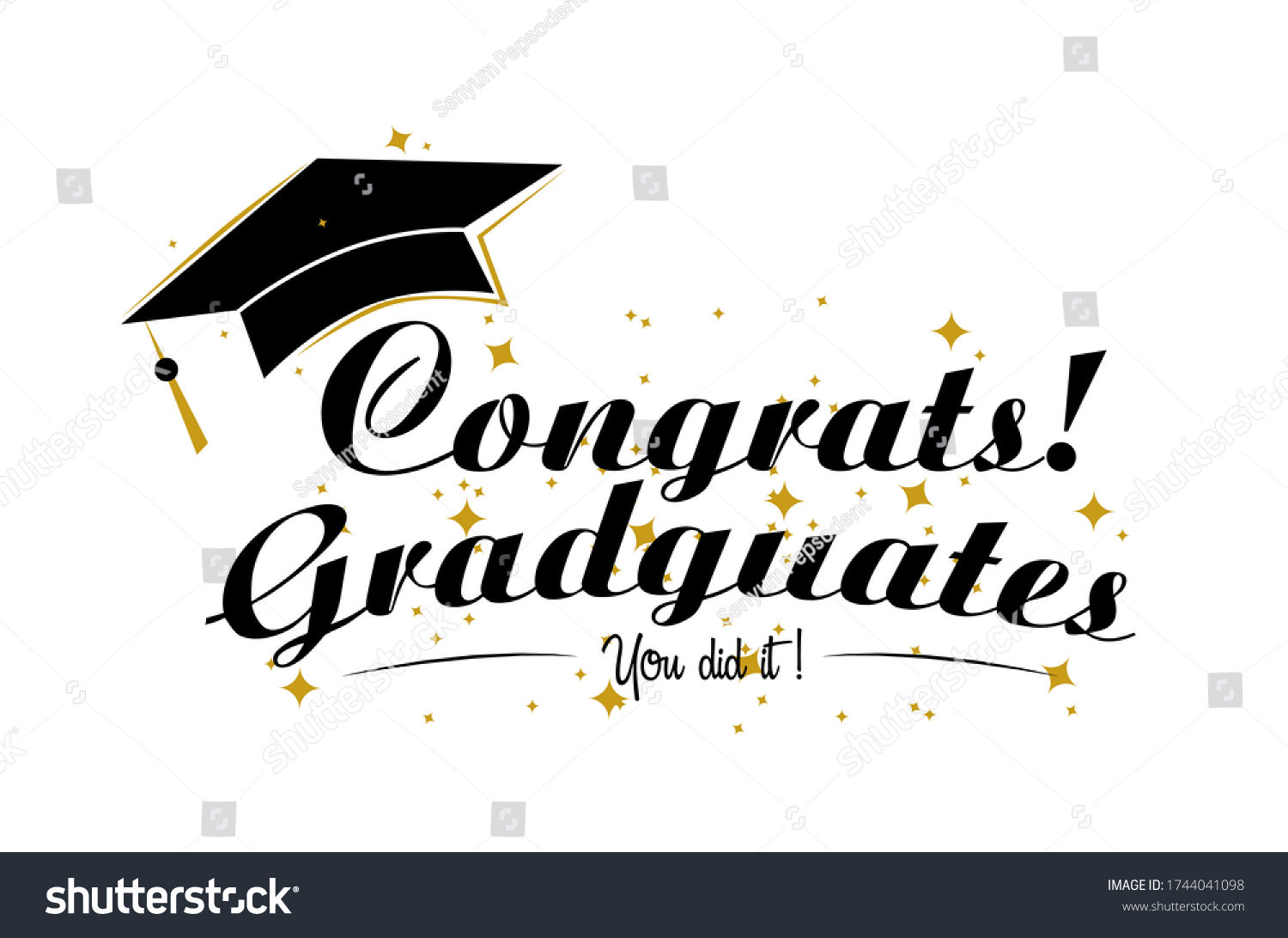 Congrats Greetings Card Sign Graduates Event Stock Vector (Royalty Free ...