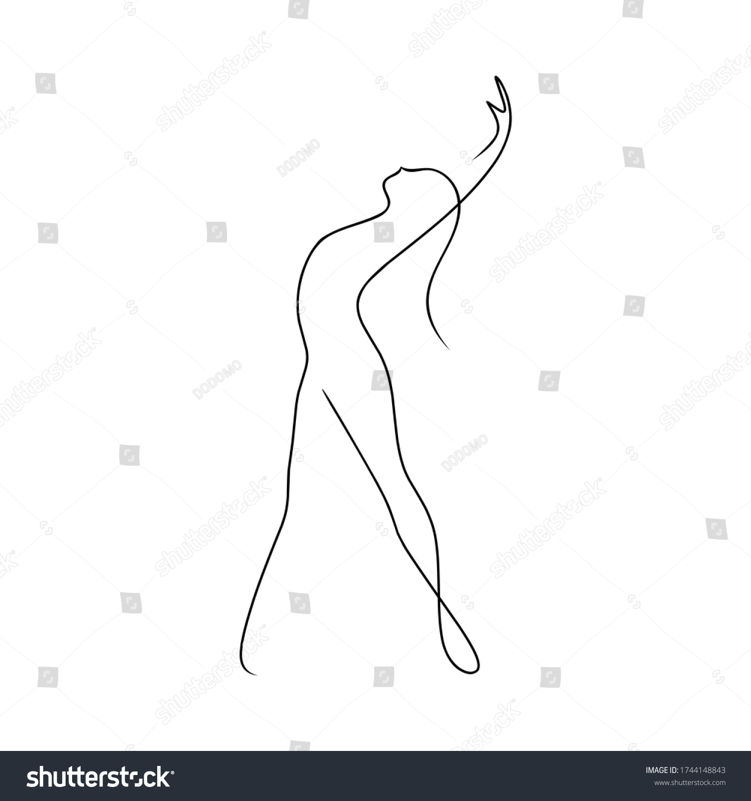 Continuous Line Women Vector Illustration Abstract Stock Vector ...