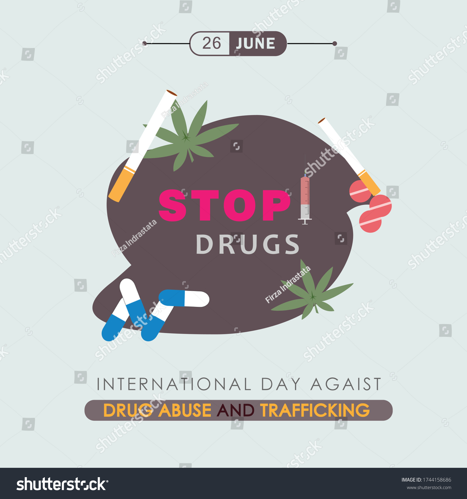 Vector International Day Agaist Drug Abuse Stock Vector (Royalty Free ...