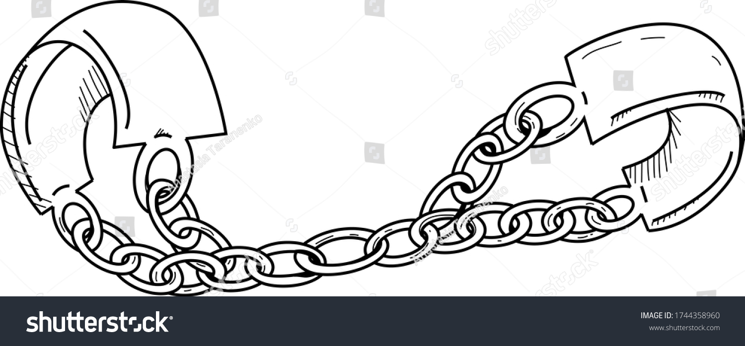 Black White Vector Drawing Hostage Shackles Stock Vector (Royalty Free ...