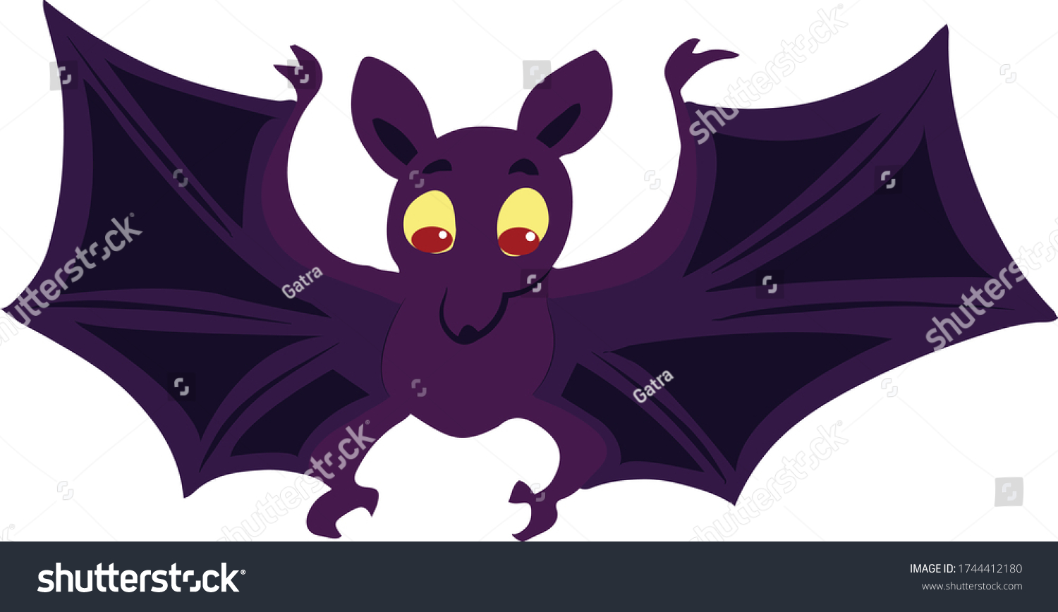 Cartoon Bat On White Background Vector Stock Vector (royalty Free 