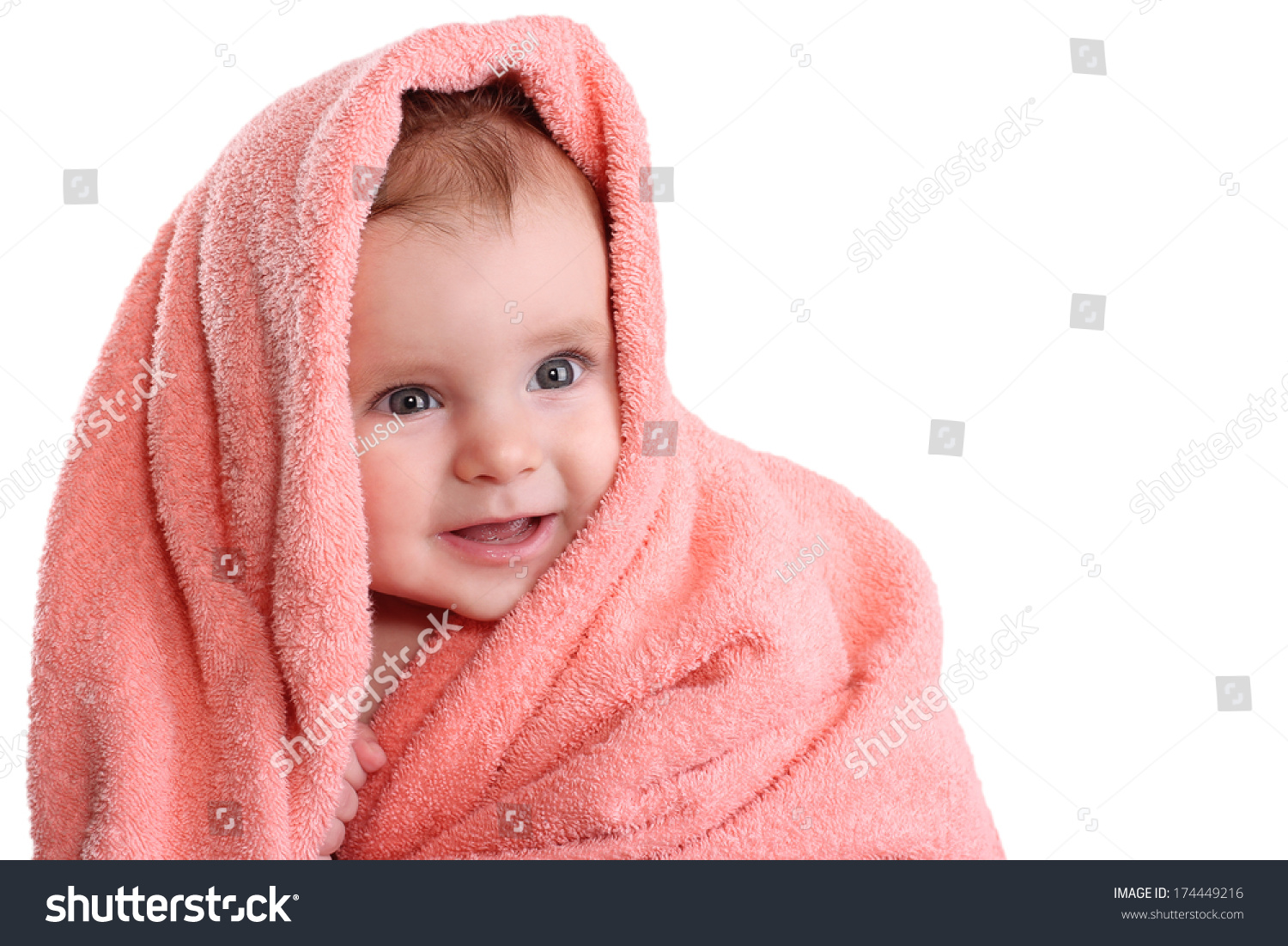 Smiling Baby After Bathing Wet Baby Stock Photo 174449216 | Shutterstock