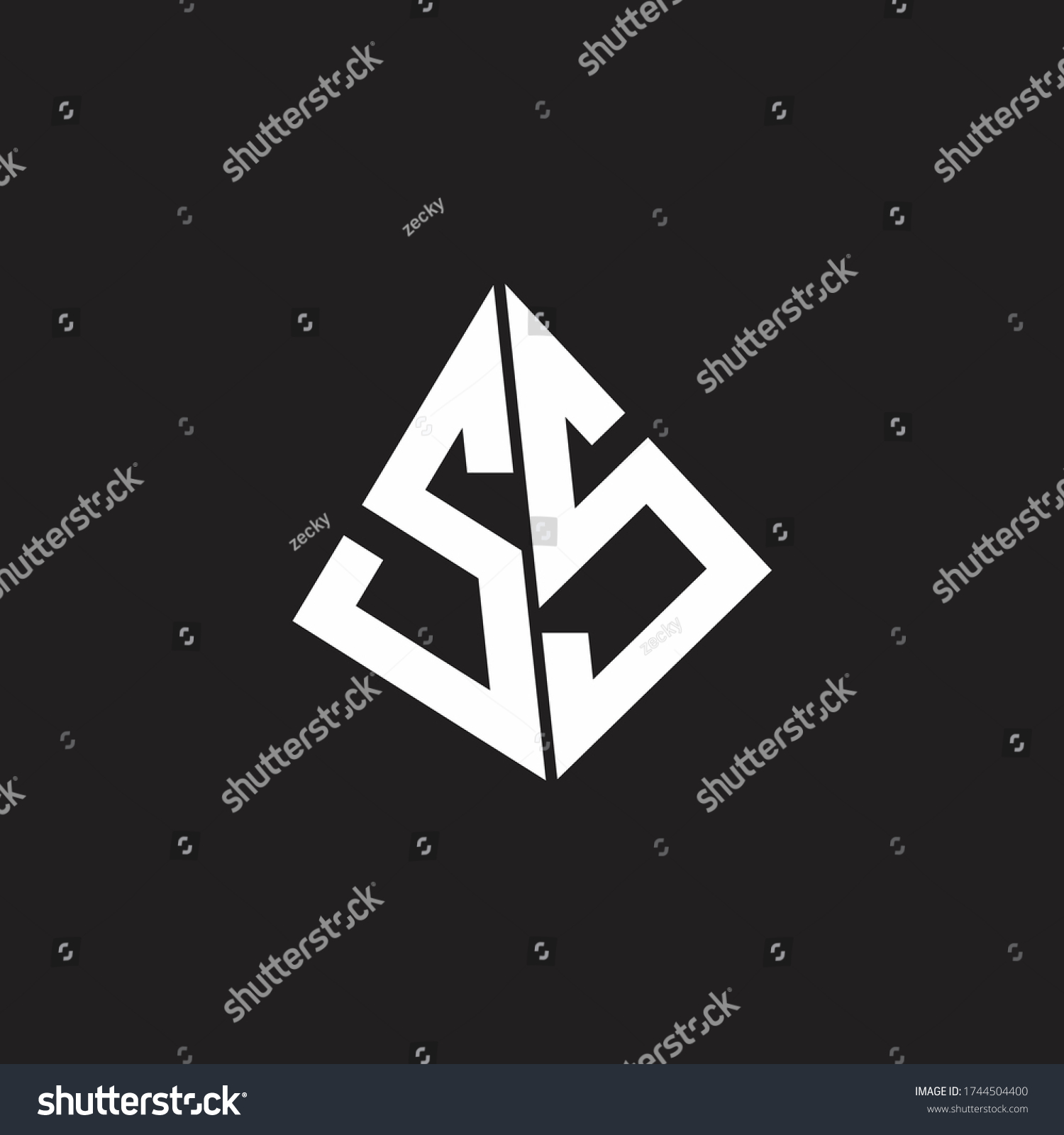 Ss Logo Monogram Standout Triangle Shape Stock Vector (Royalty Free ...