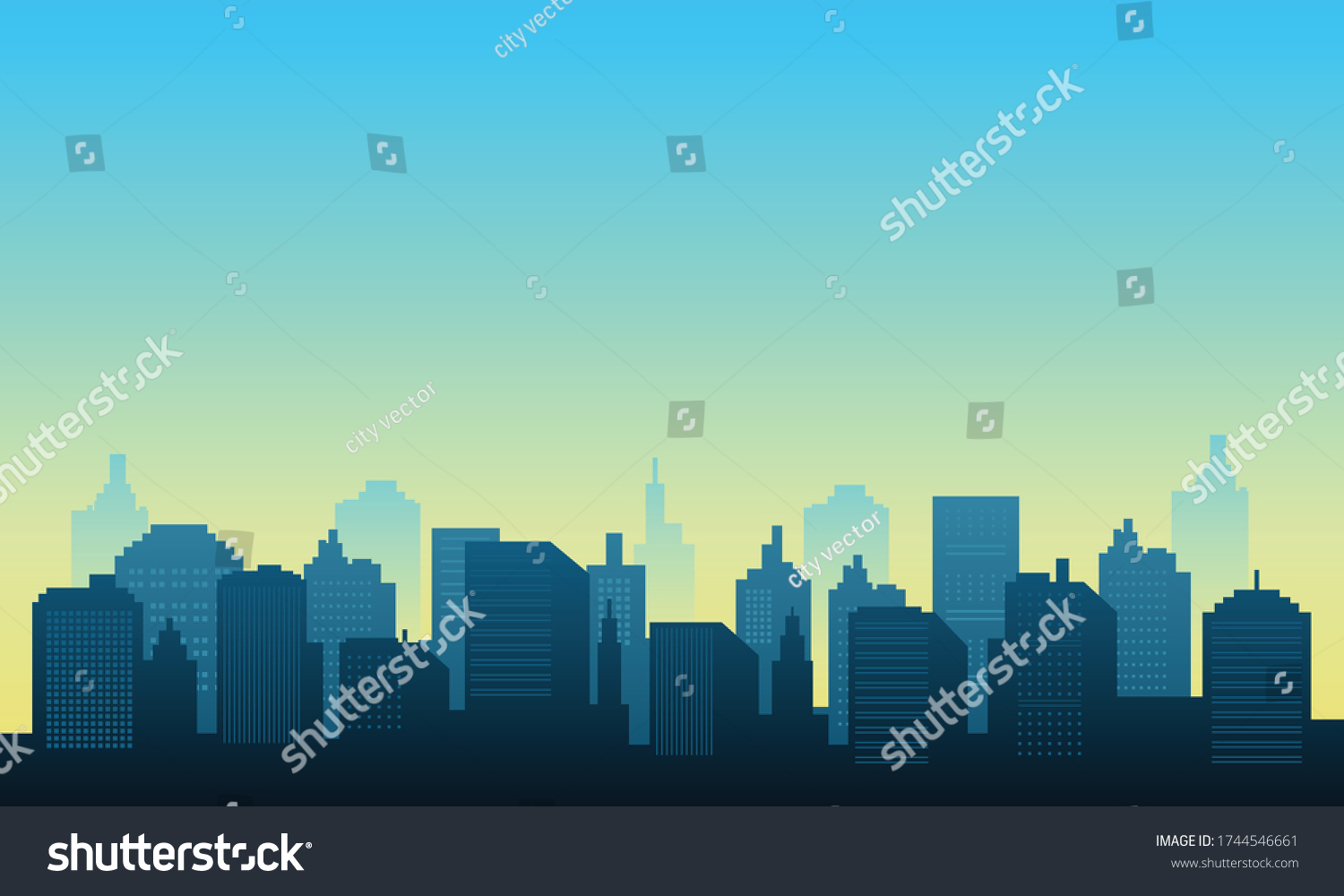 Town Background Daylight Nuance Panorama Stock Vector (Royalty Free ...