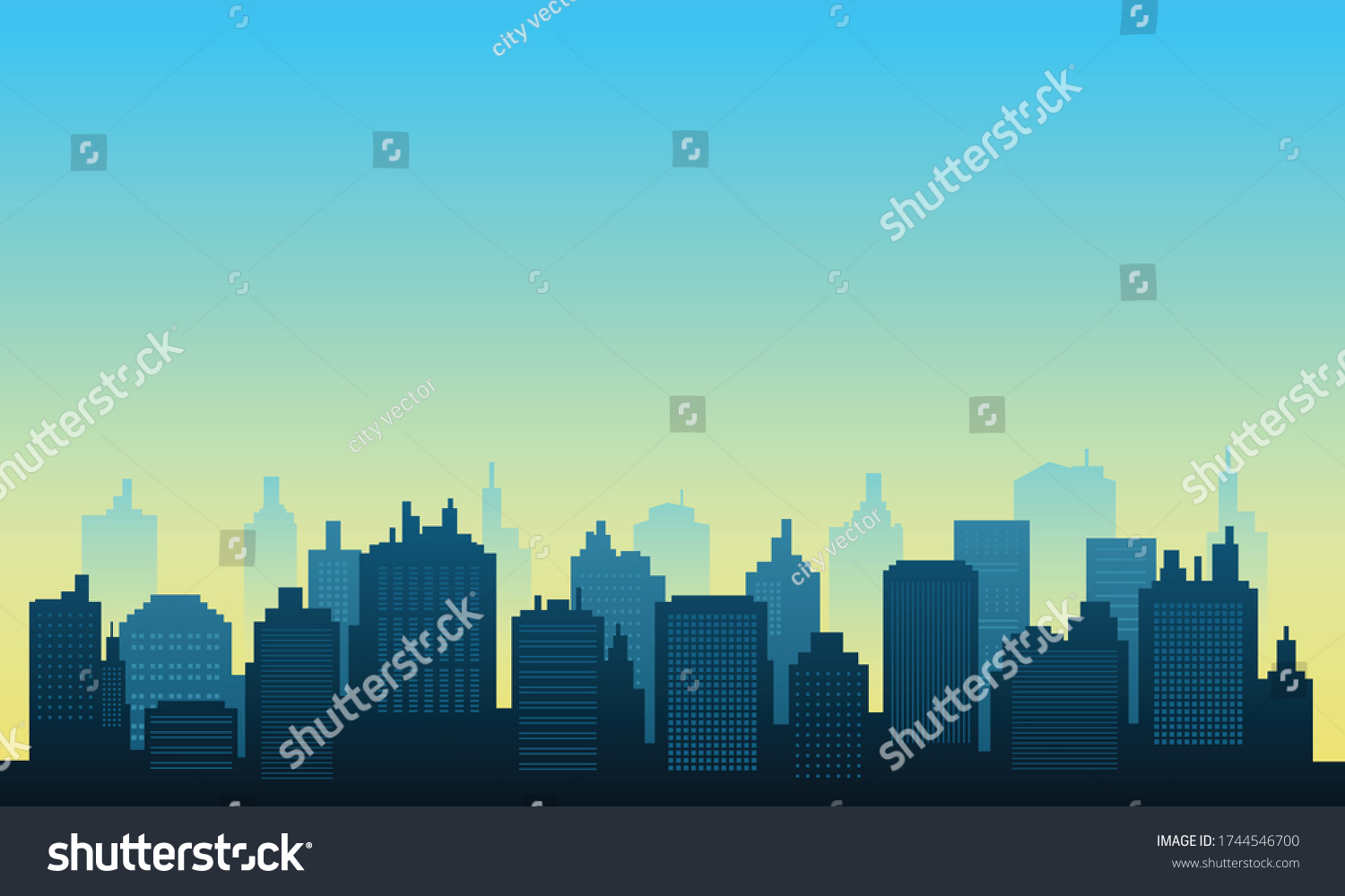 City Background Daylight Nuance Panorama Stock Vector (Royalty Free ...