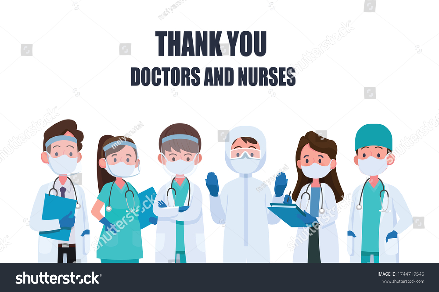 Thank You Doctor Nurses Medical Personnel Stock Vector (Royalty Free ...