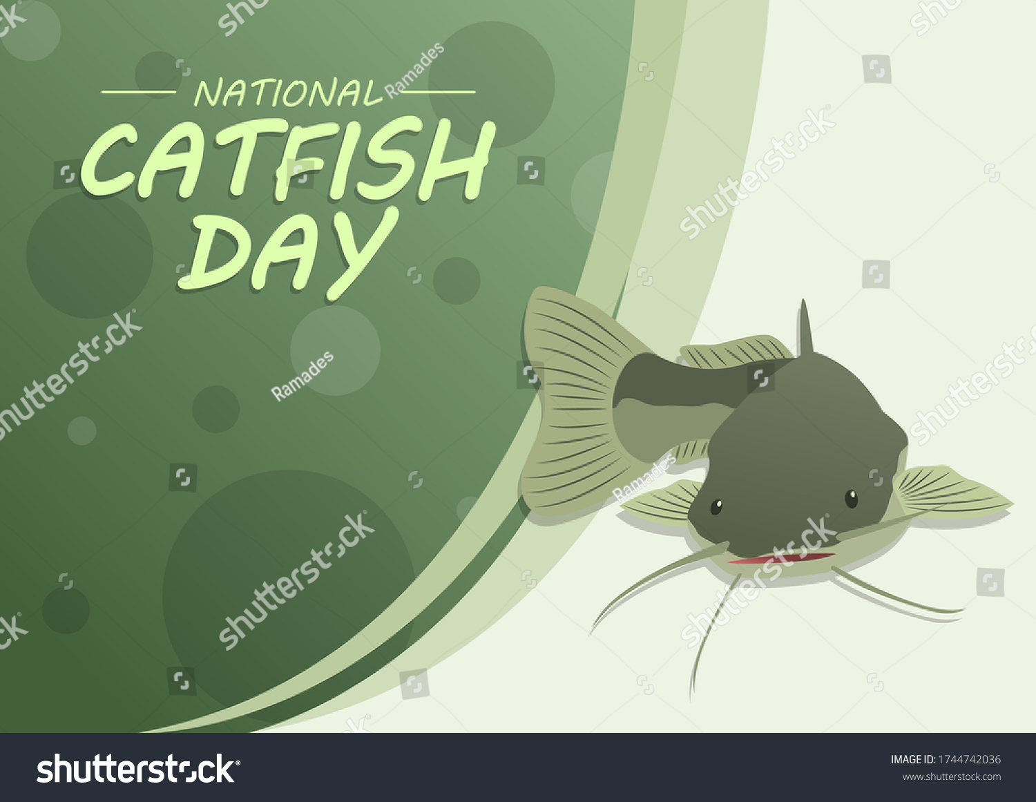 National Catfish Day Horizontal Poster Template Stock Vector (Royalty