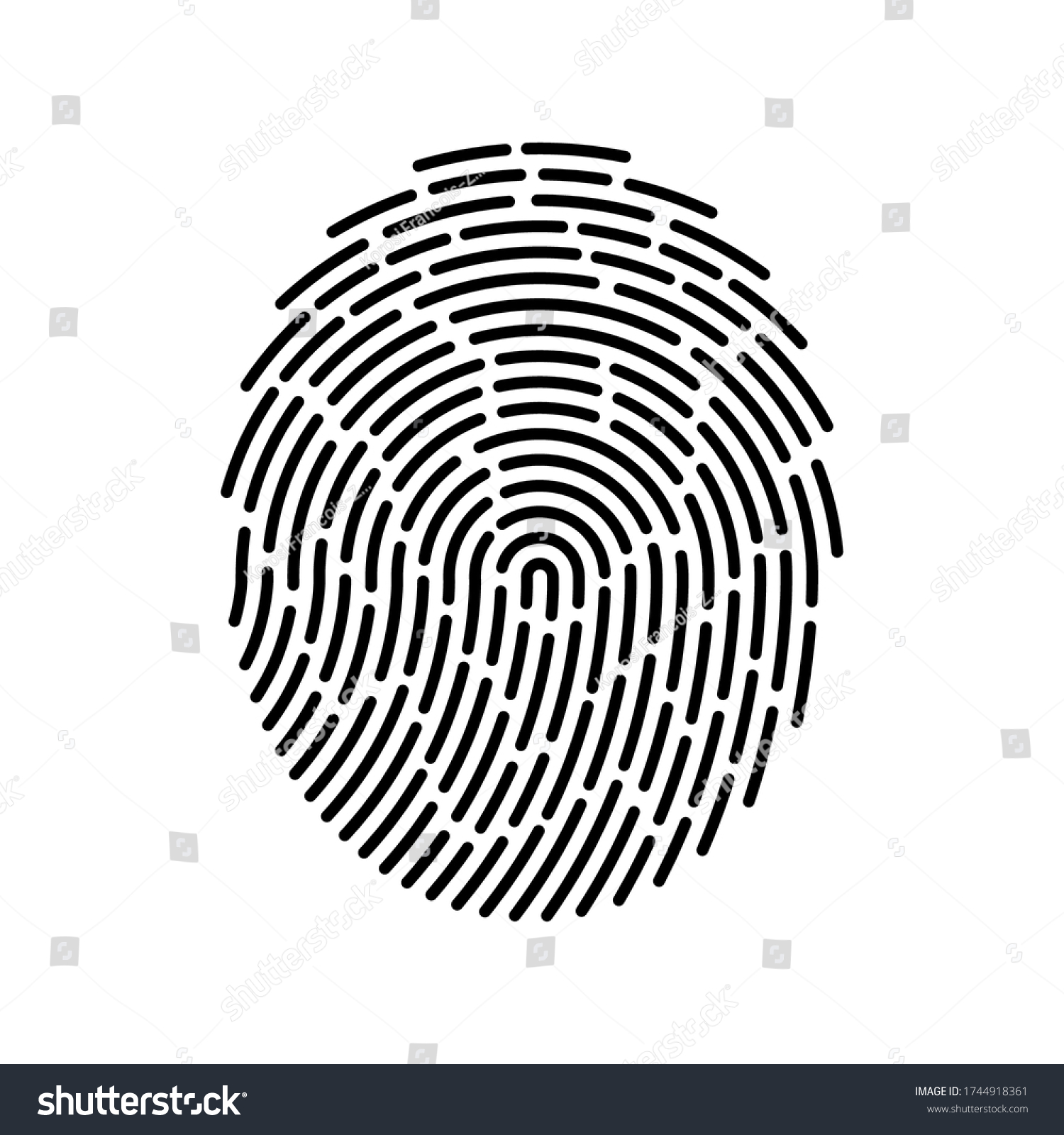 Black Fingerprint Identification Symbol Vector Stock Vector (Royalty ...