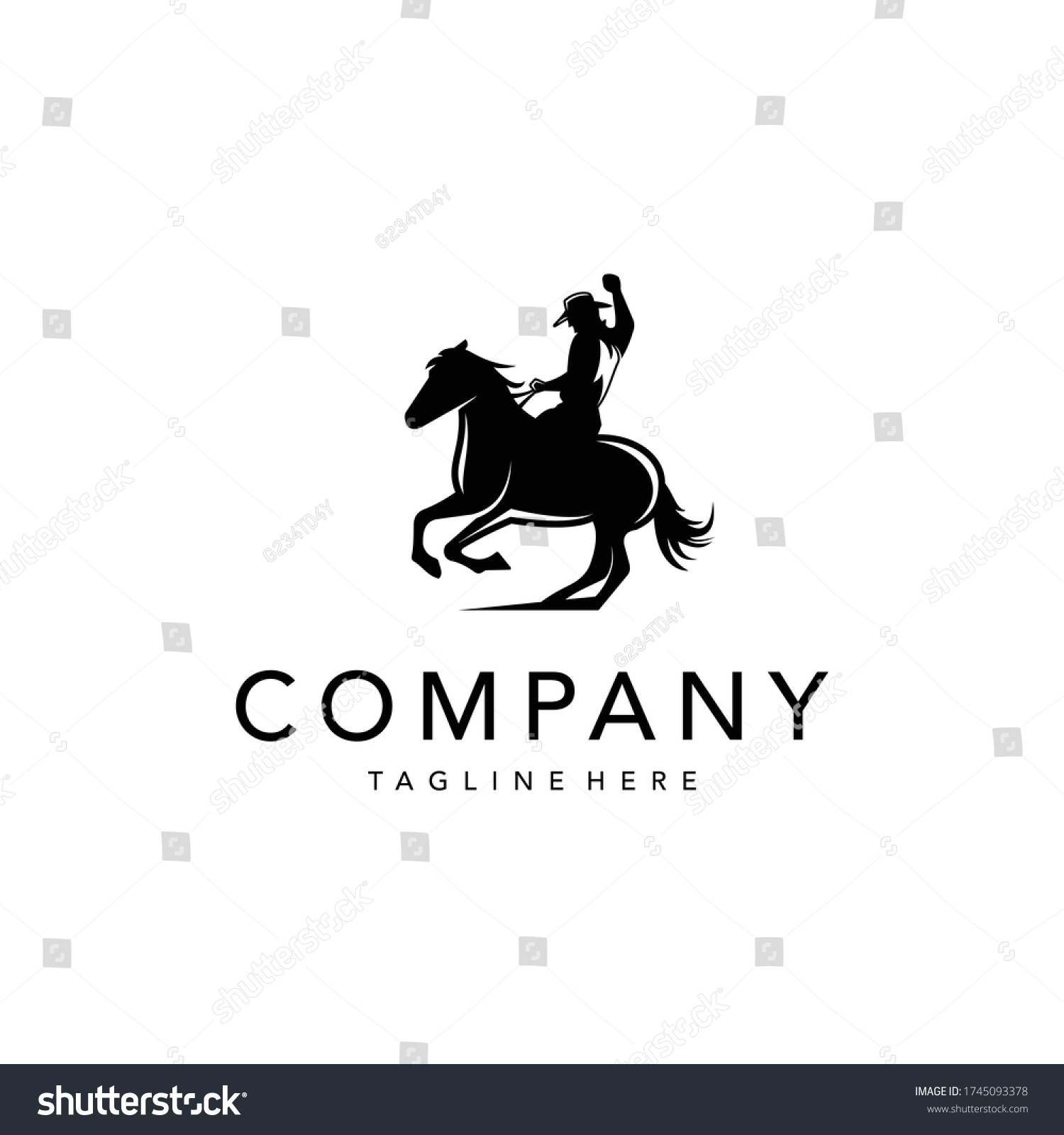 Cowboy Logo Design Awesome Cowboy Logo Stock Vector (Royalty Free ...