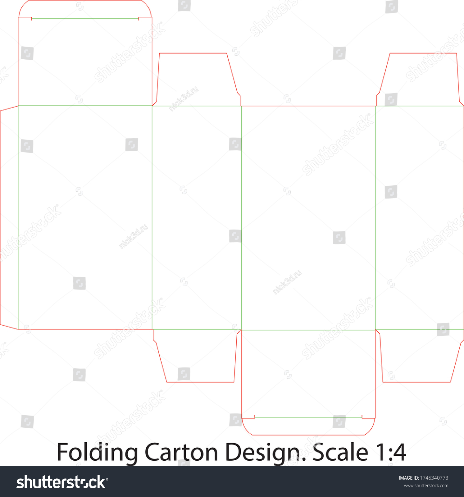 Folding Carton Design Scale 14 Stock Vector (Royalty Free) 1745340773 ...