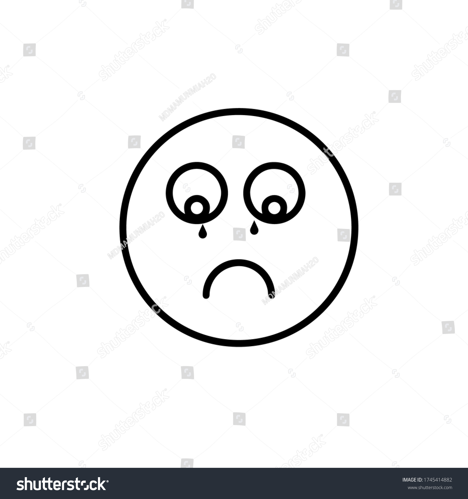 Sad Apologizing Emoticon Sign Stock Vector (Royalty Free) 1745414882 ...