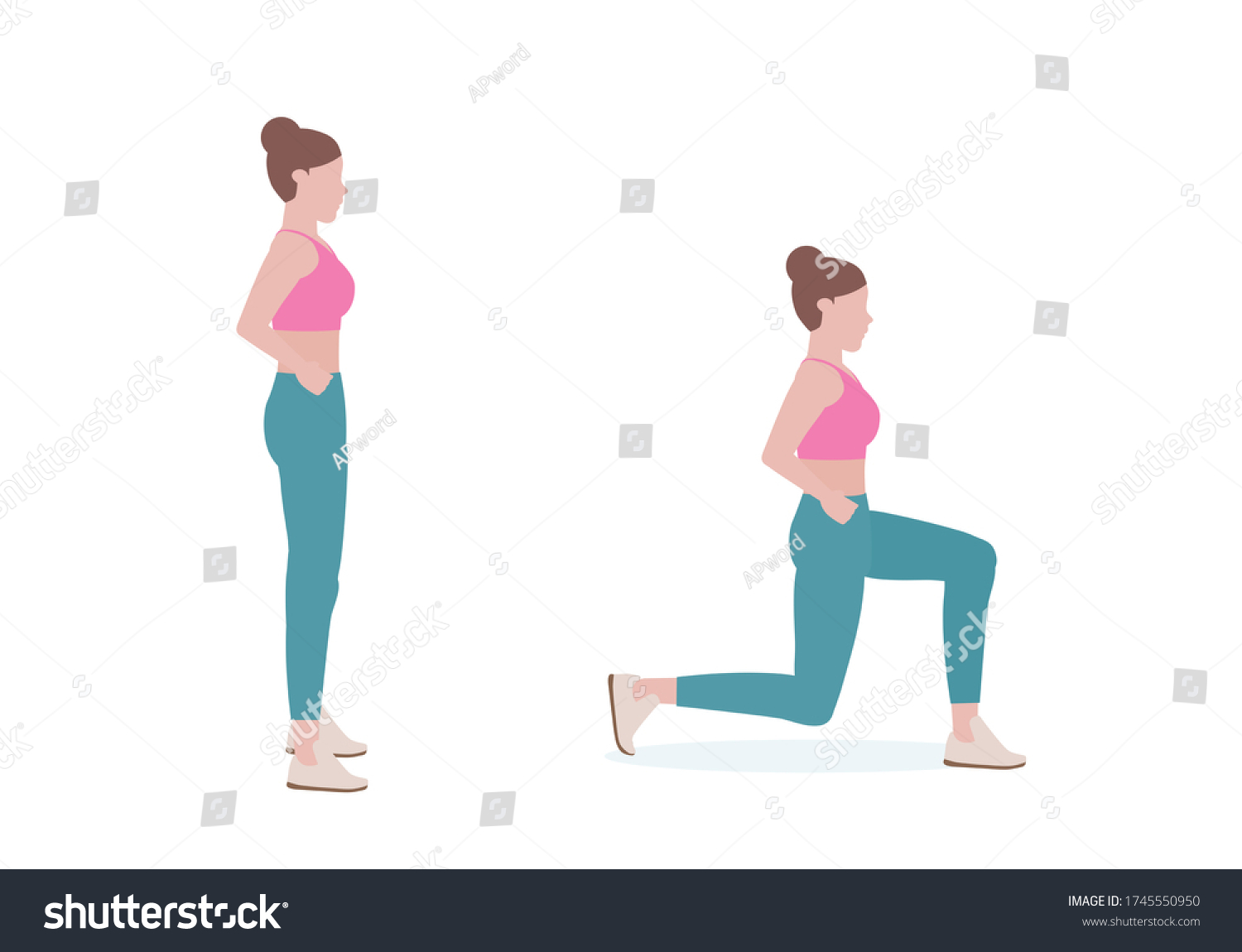 61 Reverse Leg Lunge Images, Stock Photos & Vectors | Shutterstock