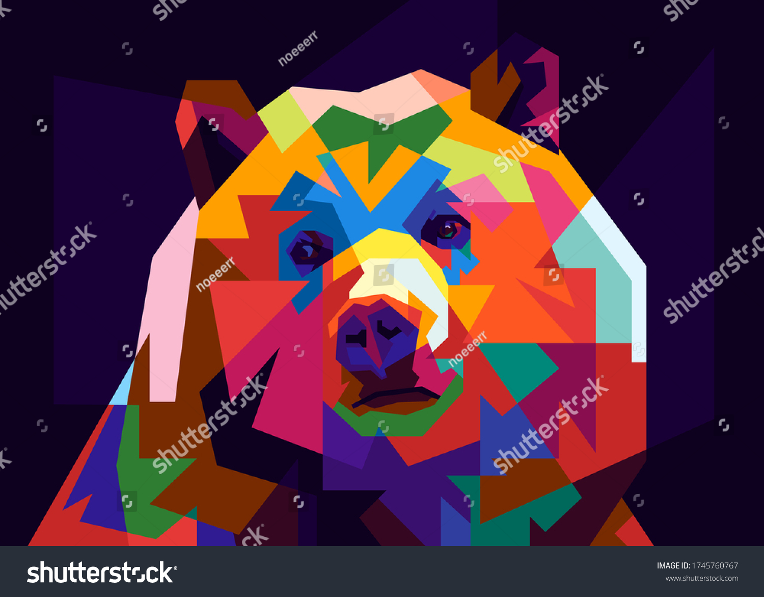 Pop Art Bear Illustration Creative Animals Stock Vector (Royalty Free ...