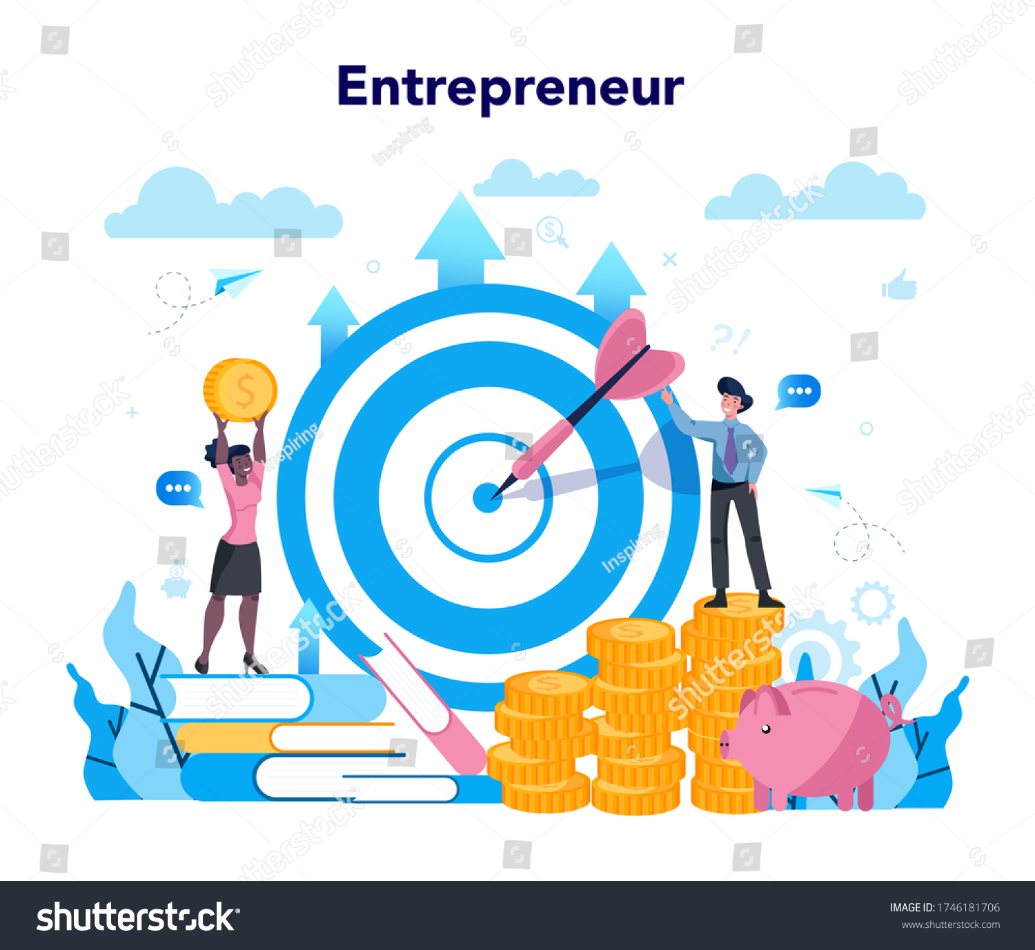 Enterpreneur Concept Idea Lucrative Business Strategy Stock Vector