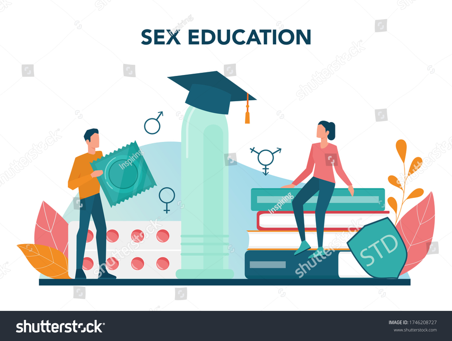 Sexual Education Concept Sexual Health Lesson Stock Vector Royalty Free 1746208727 Shutterstock 4650