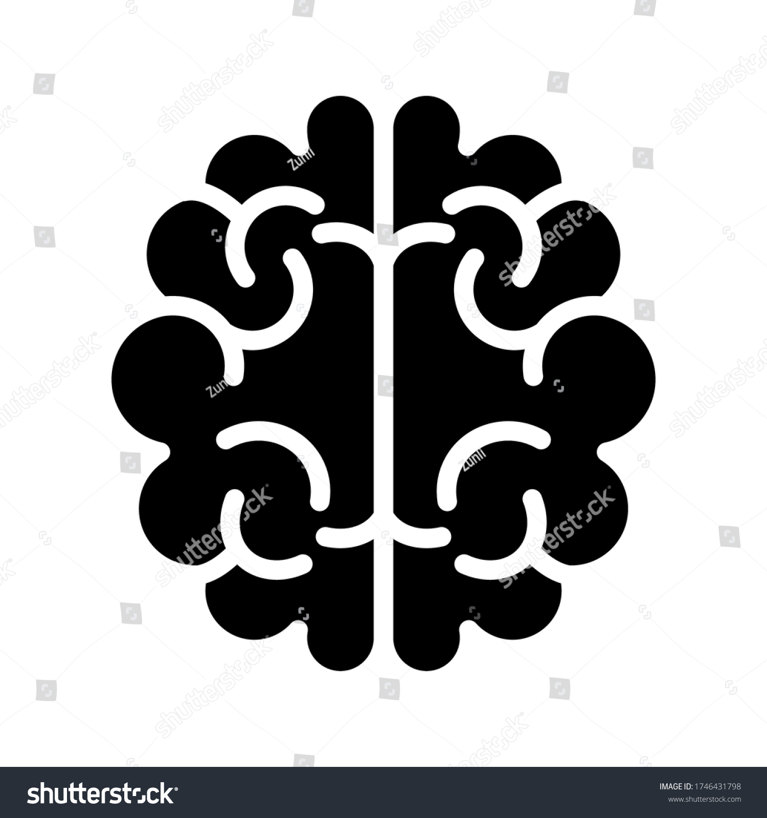 Human Brain Vector Icon Illustration Brain Stock Vector (Royalty Free ...