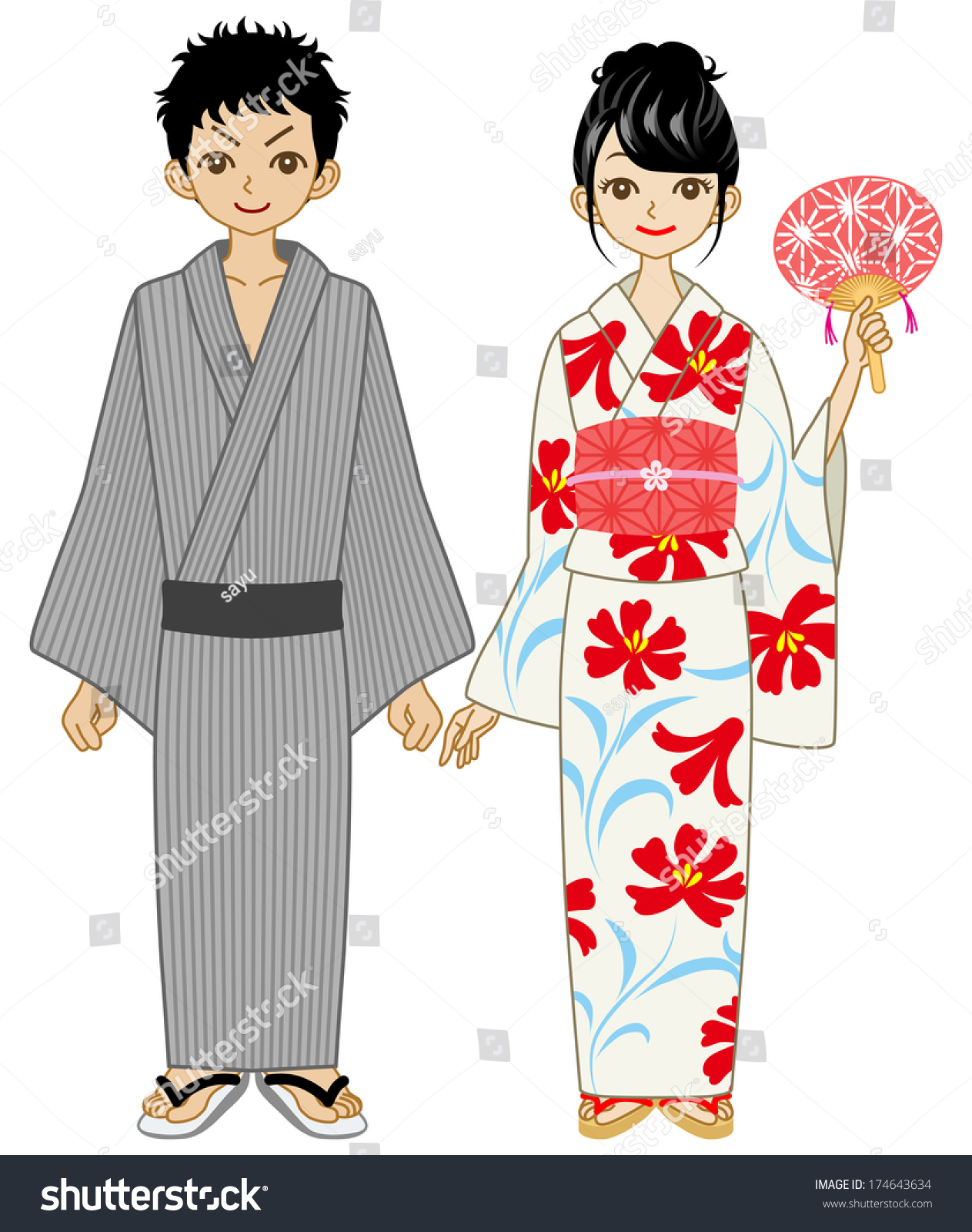 Японский народный костюм женский и мужской