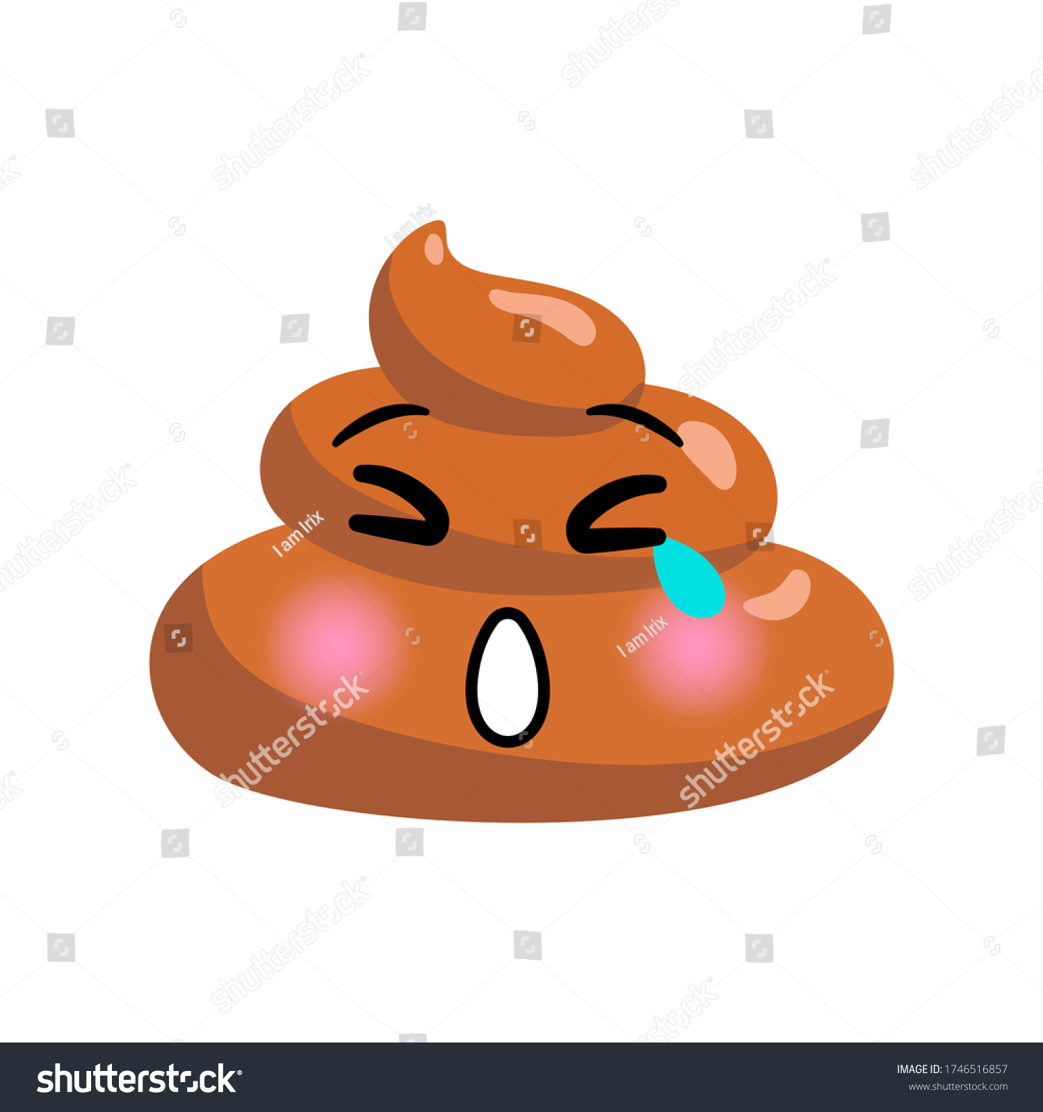 Vektor Stok Turd Emoji Vector Icon Yawning Face Tanpa Royalti