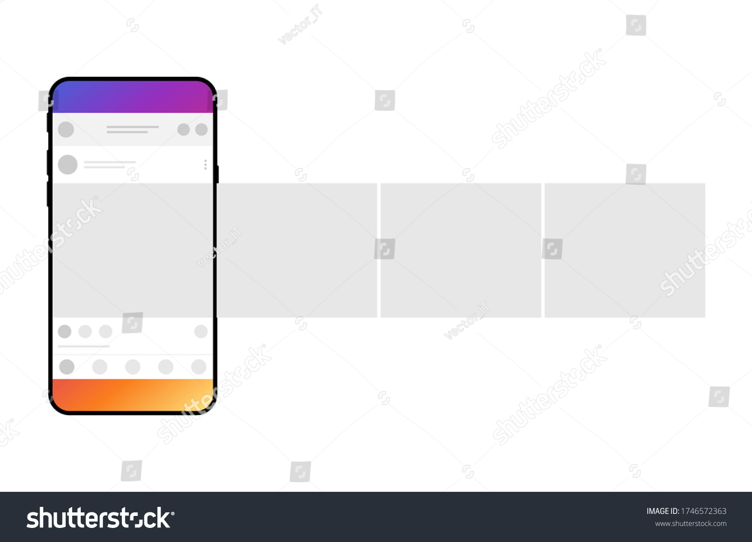 Smartphone Carousel Interface Post On Social Stock Vector (Royalty Free ...