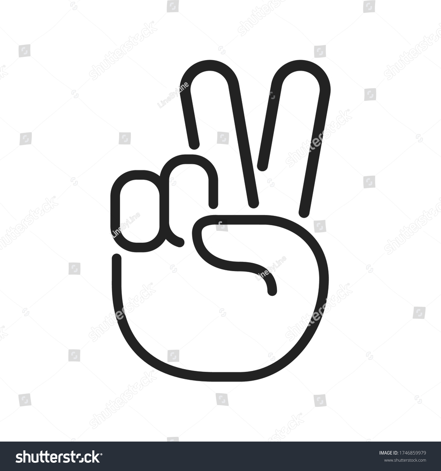 Hand Peace Sign Finger Peace Sign Stock Vector (Royalty Free ...