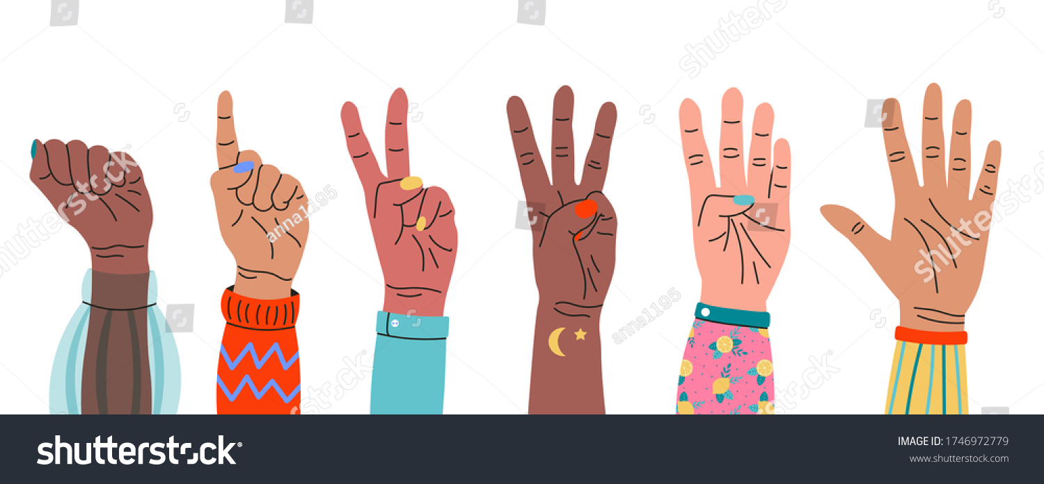 Set Hands Counting By Showing Fingers Stock Vector (Royalty Free ...