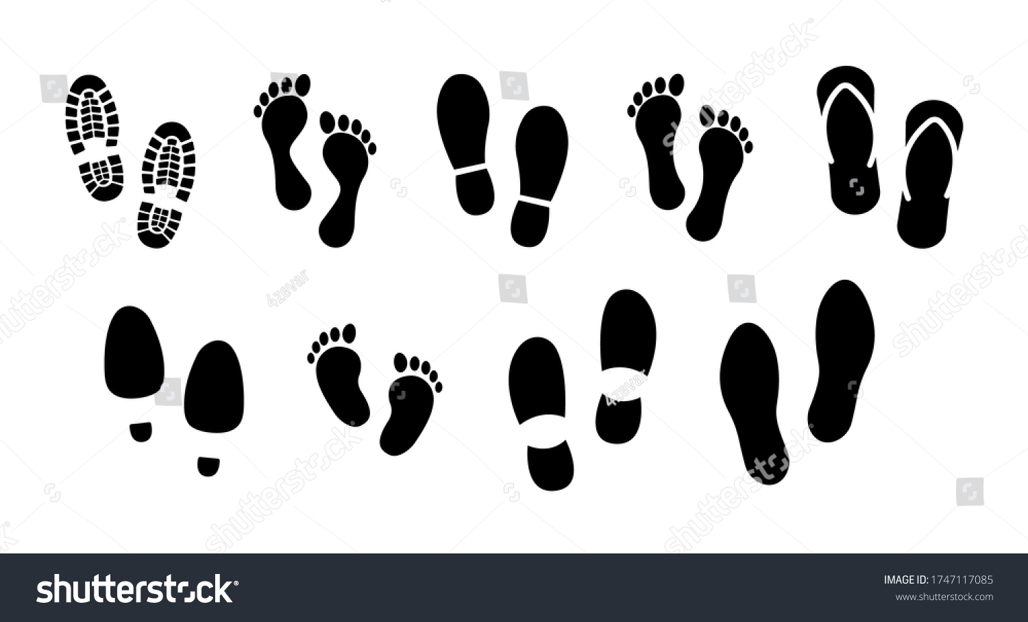 Different Human Footprints Icon Vector Illustration Stock Vector ...