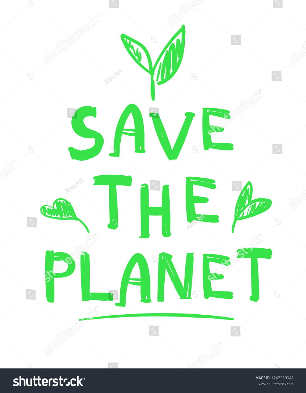 World Environment Day Hand Drawn Lettering Stock Illustration ...