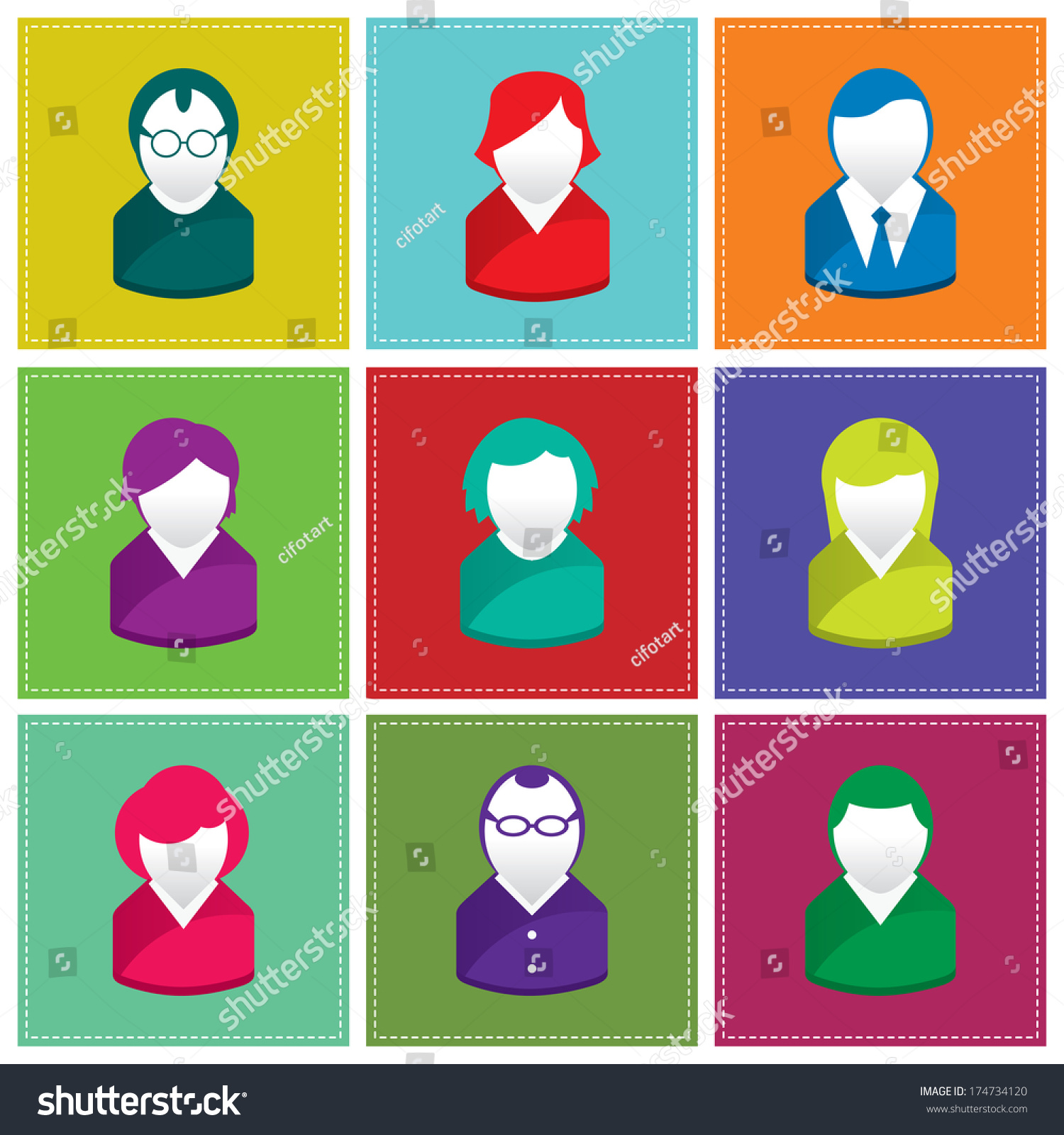 Set Business People Icons Stock Vector Royalty Free 174734120