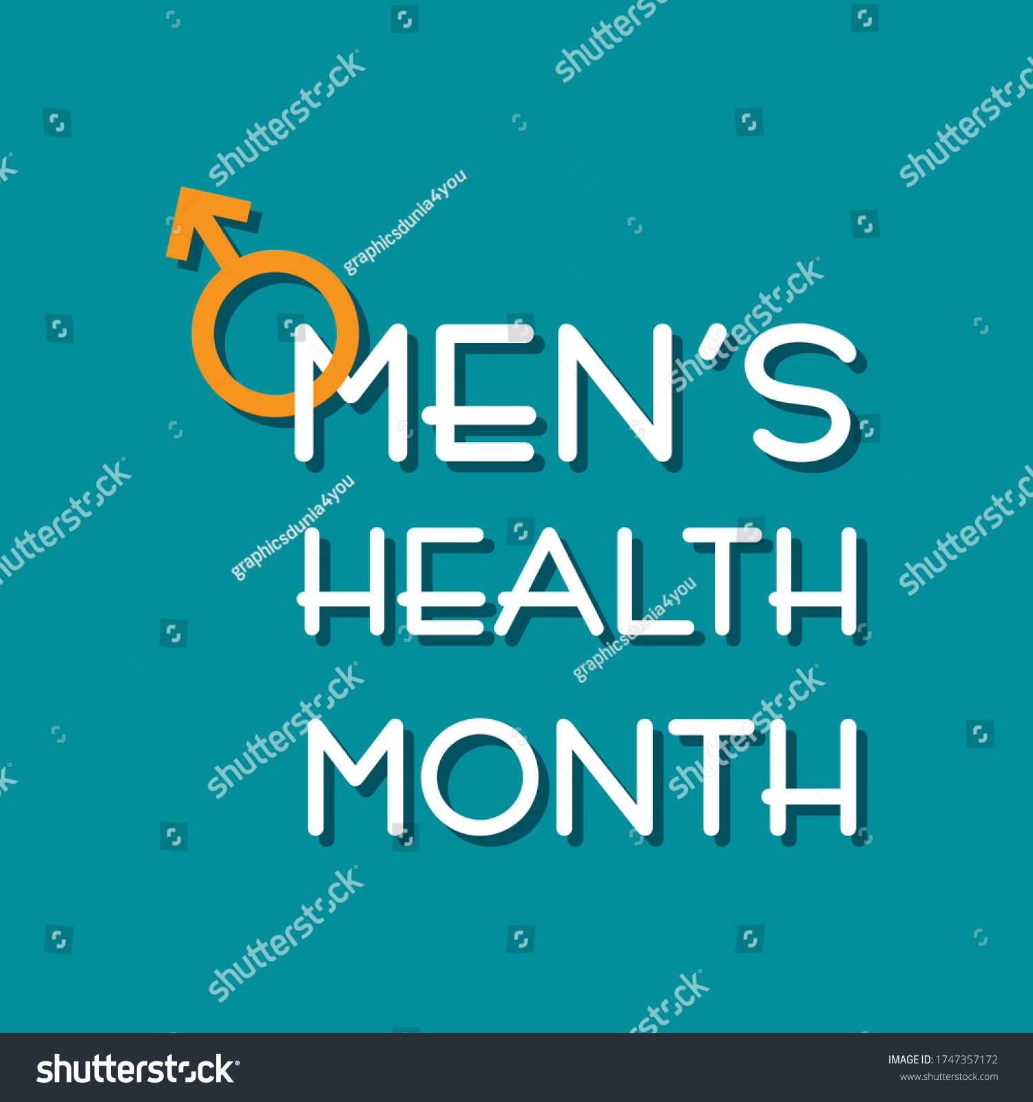 Vector Illustration Mens Health Awareness Month Stock Vector Royalty Free 1747357172