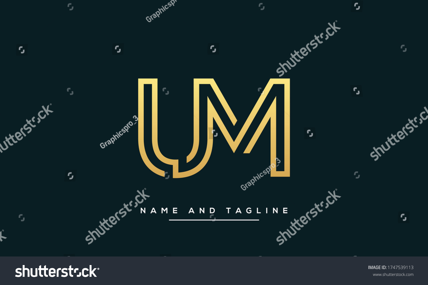 Alphabet Letters Monogram Icon Logo Um Stock Vector (Royalty Free ...