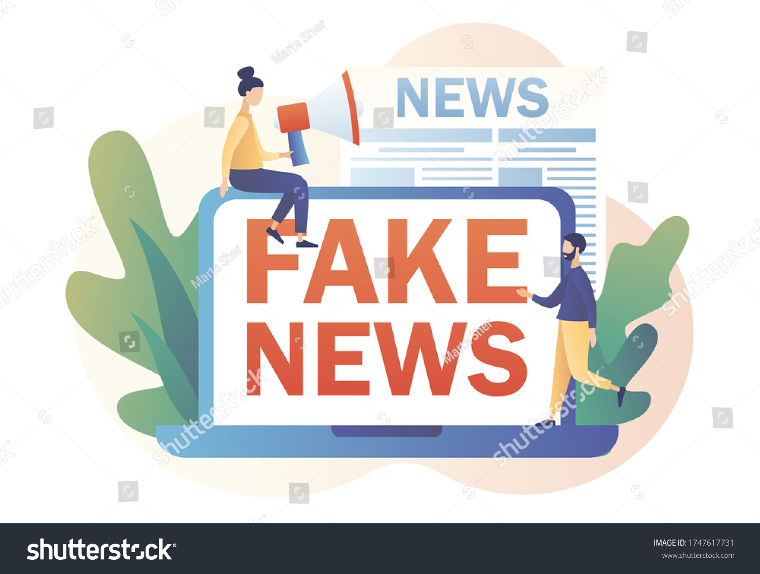 Fake News Metaphors Mass Media Hot Stock Vector (Royalty Free ...
