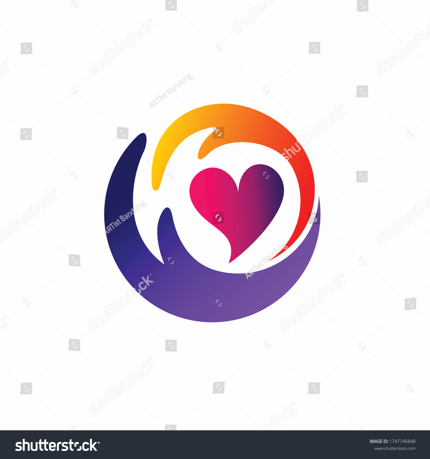 Hand Medical Logo Love Logo Design Stock Vector (Royalty Free ...