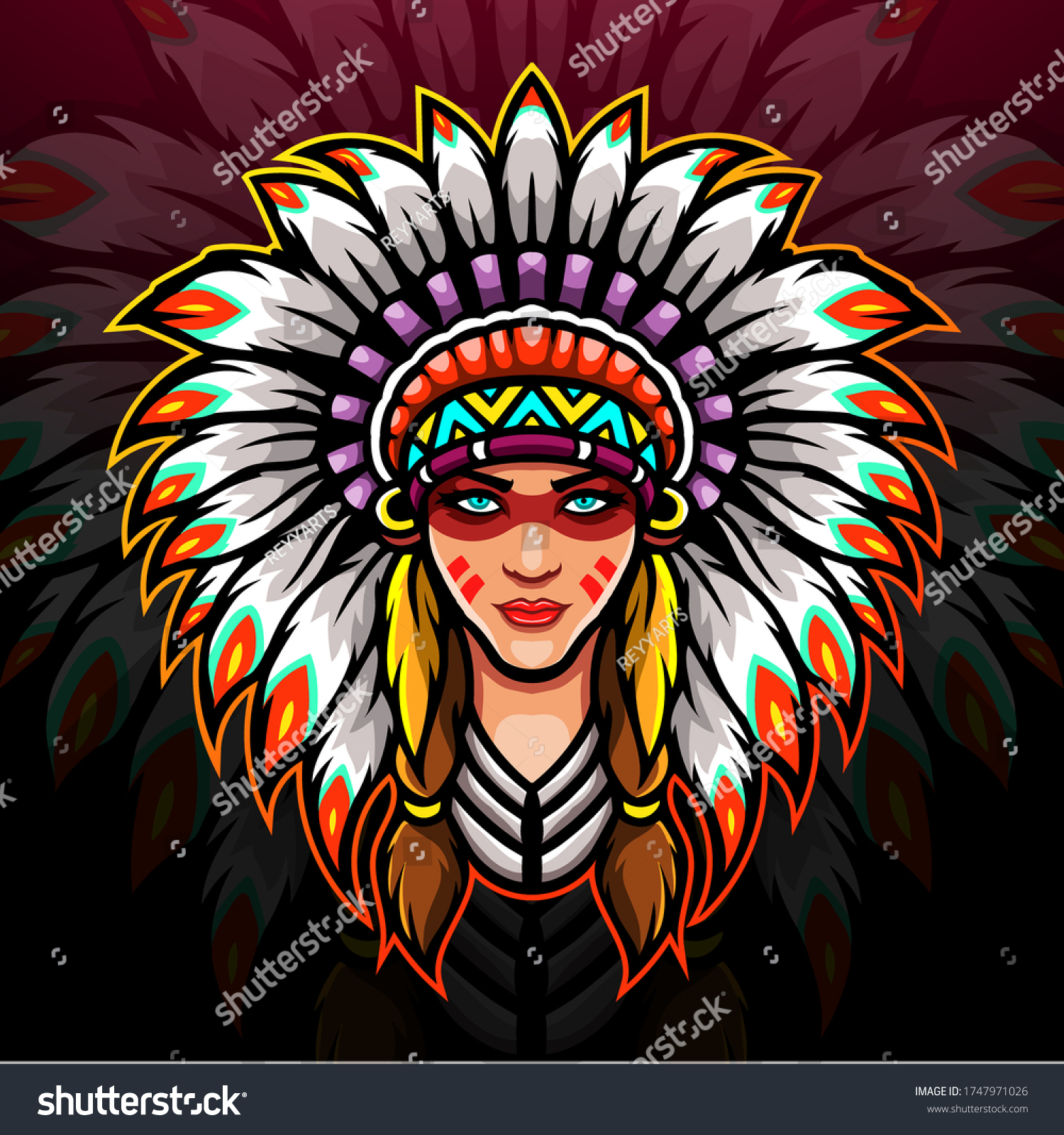 indian chief mascot clipart