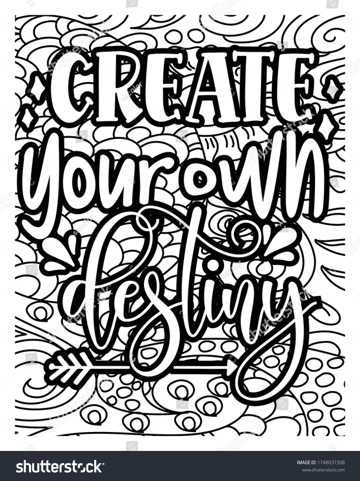 Motivational Quotes Coloring Pages Design Inspirational Stock Vector ...