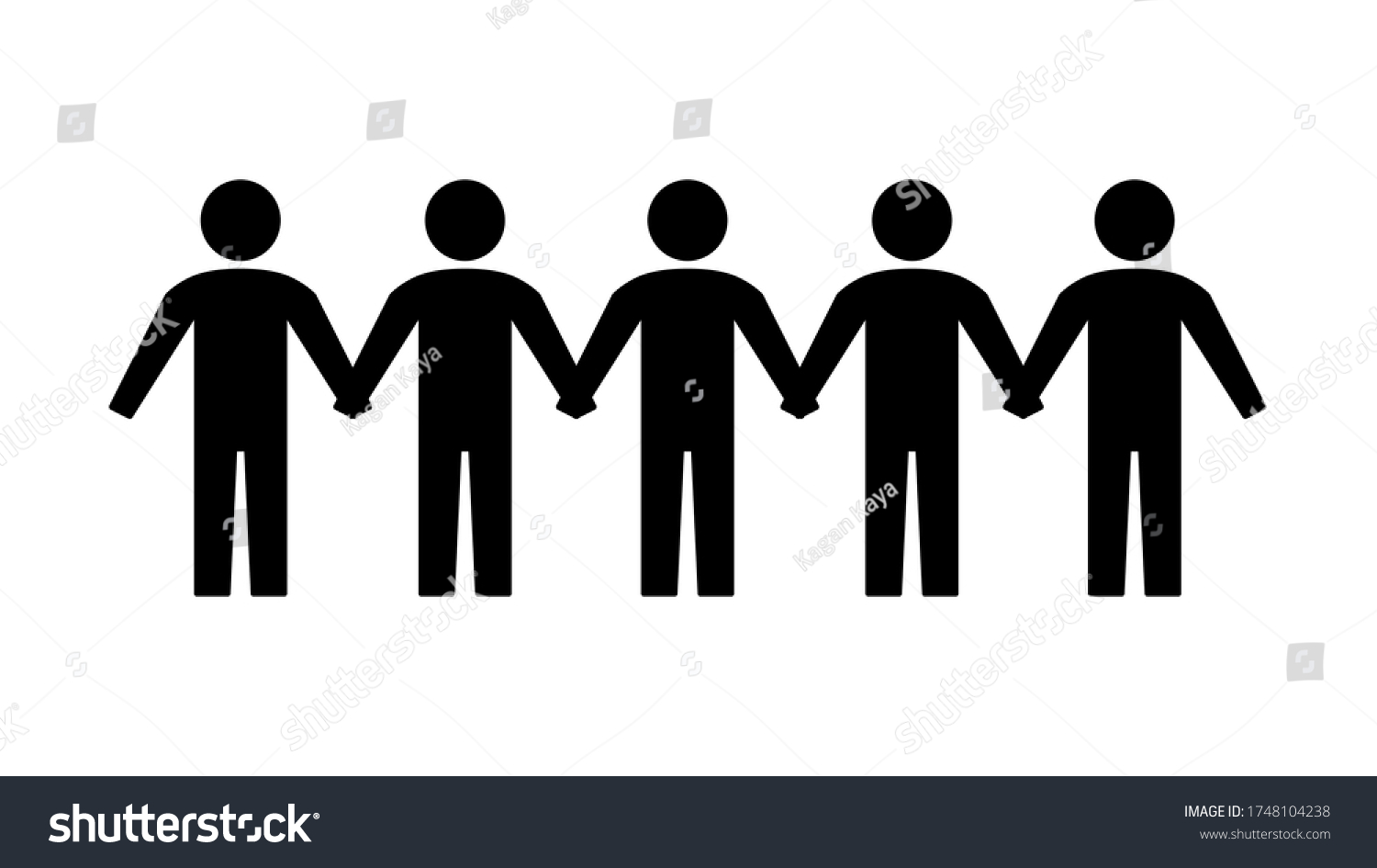 People Figures Holding Hands Icon Vector Stock Vector (Royalty Free ...