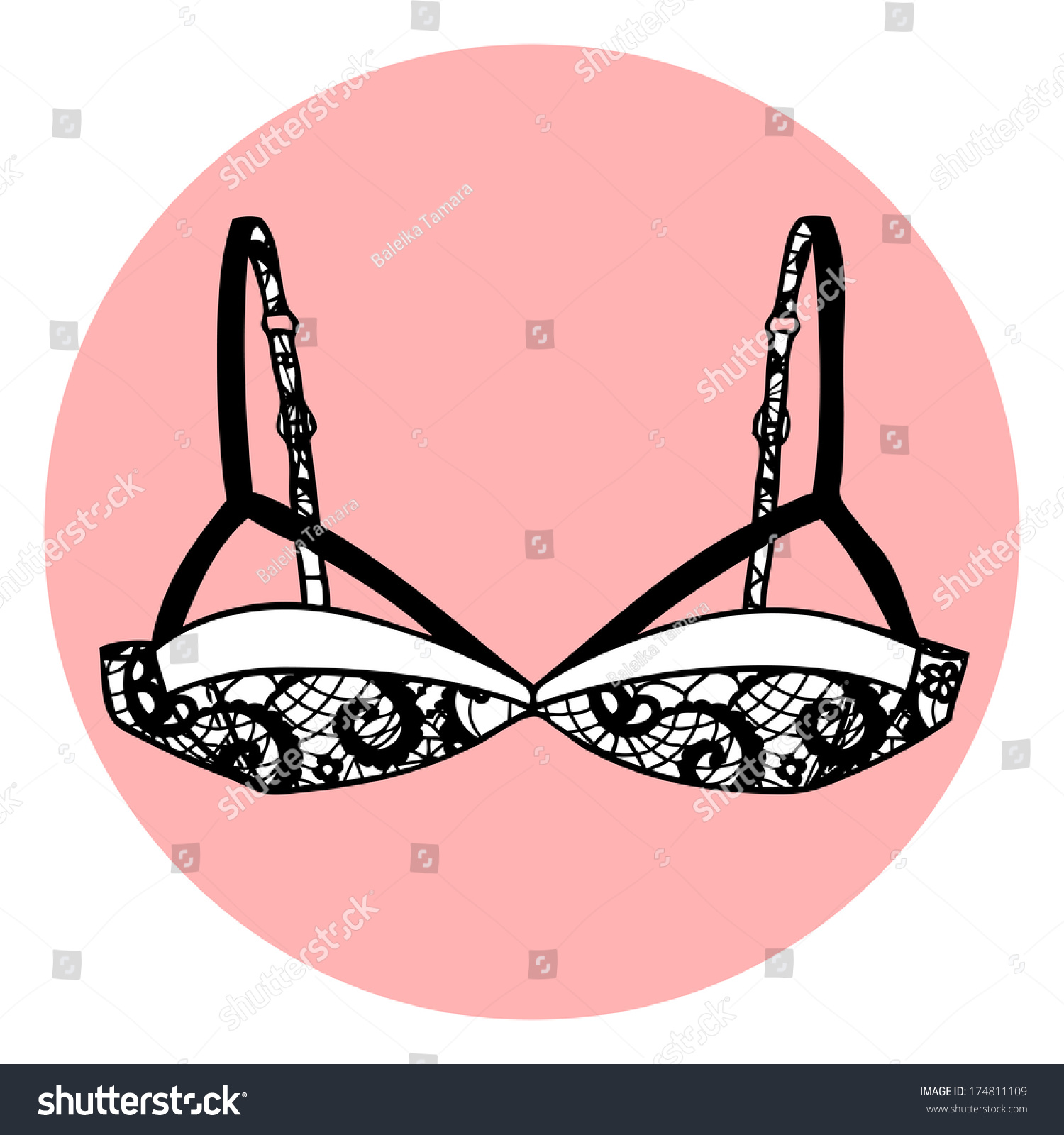 Lacy Sexy Bra Vector Illustration Stock Vector Royalty Free 174811109 Shutterstock 