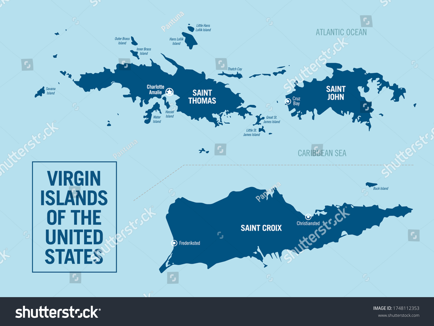 3 237 Caribbean Islands Political Map Images Stock Photos Vectors Stock Vector U S Virgin Islands Of The United States Political Map Detailed Illustration With Isolated Islands 1748112353