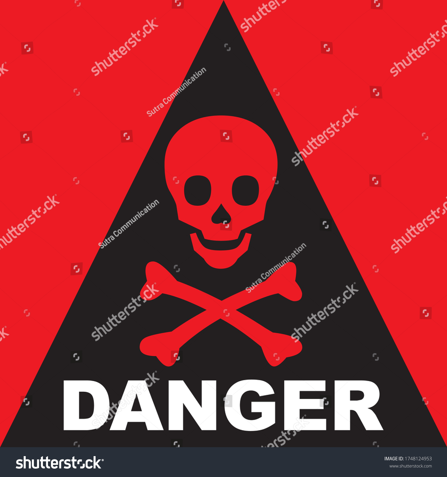 Vector Signage Danger Warning Stock Vector (Royalty Free) 1748124953 ...